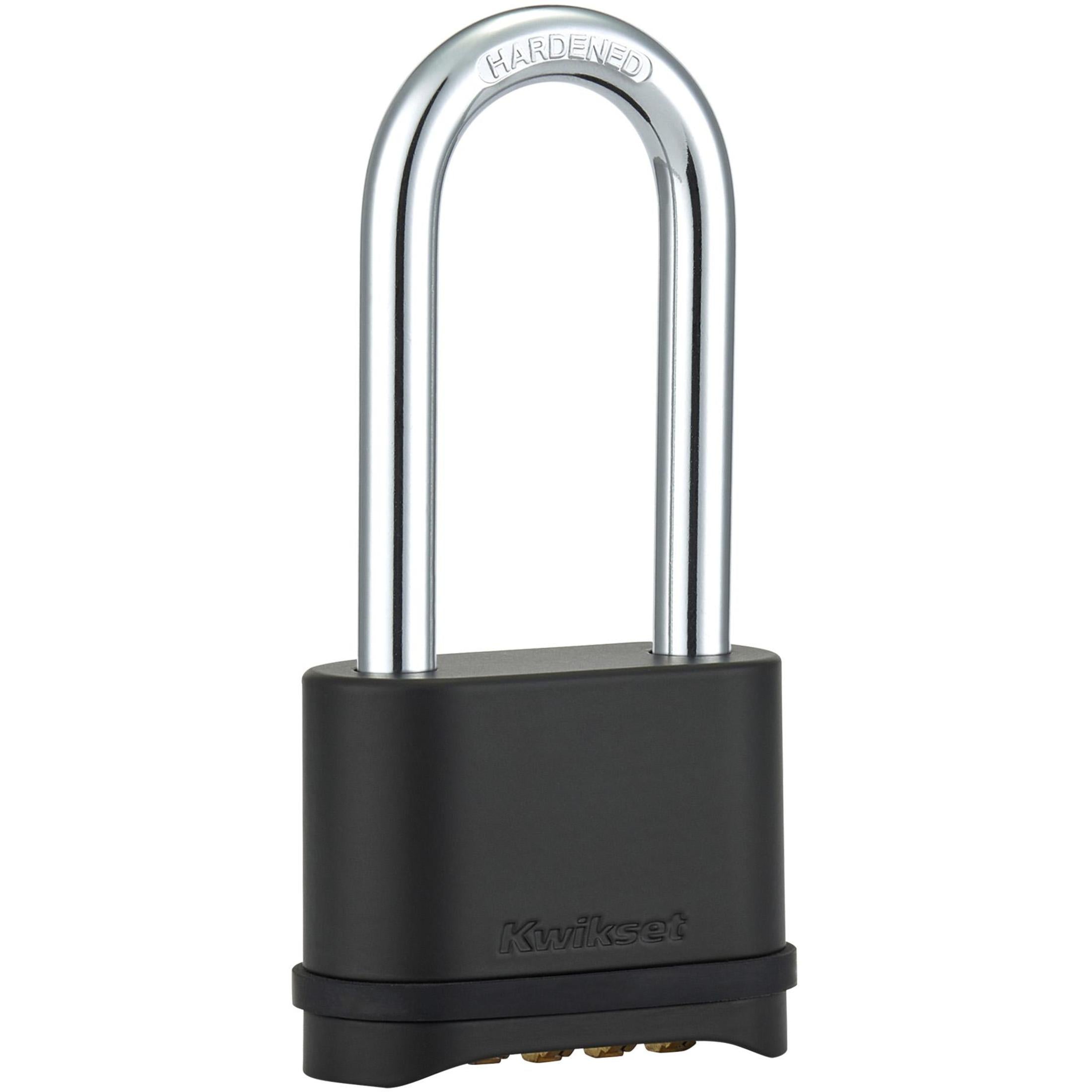 Kwikset 2" Zinc Combination Padlock with 2-1/4" Shackle, Black