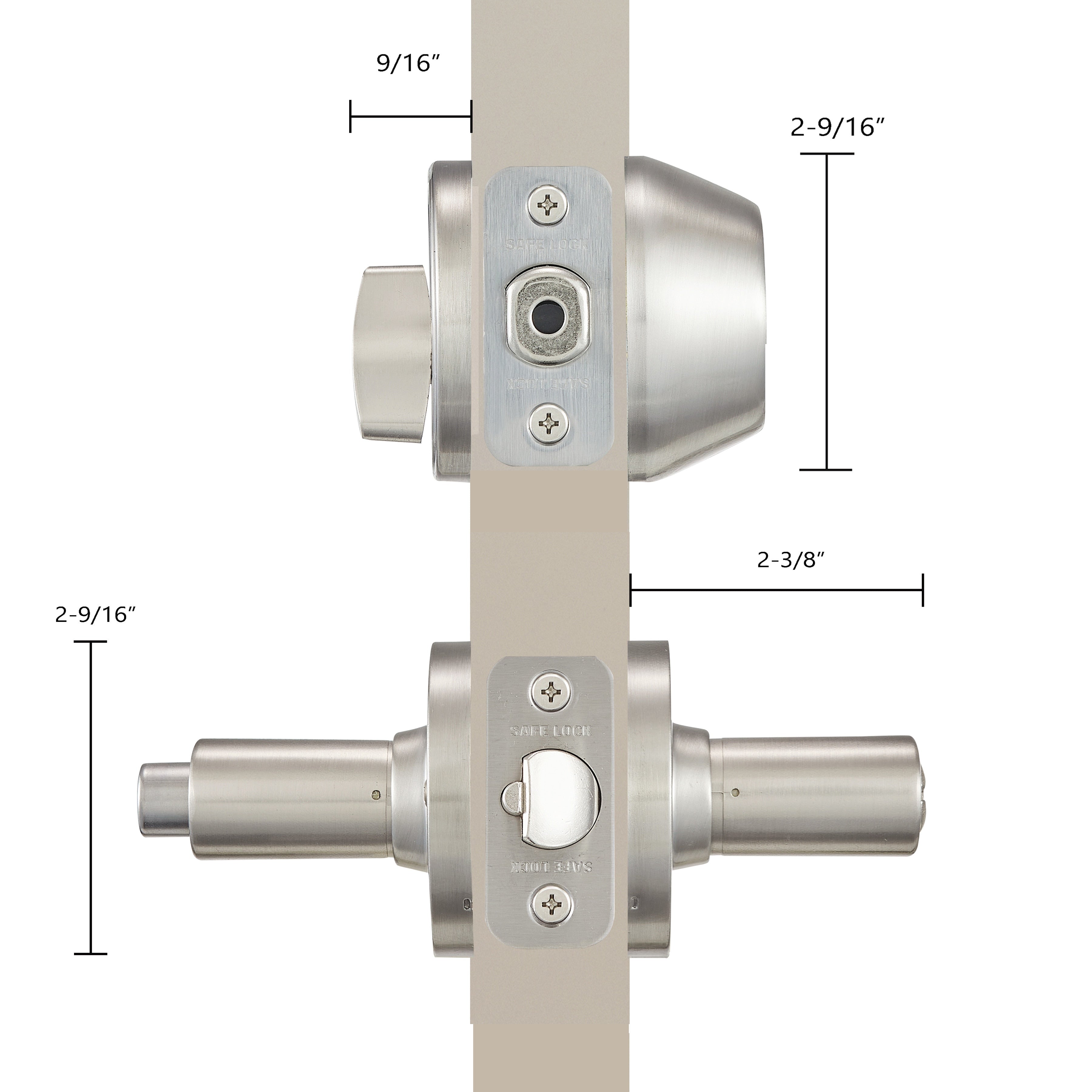 Safe Lock - Daylon Lever, Keyed Entry Lever and Single Cylinder Deadbolt Combo Pack - Satin Chrome