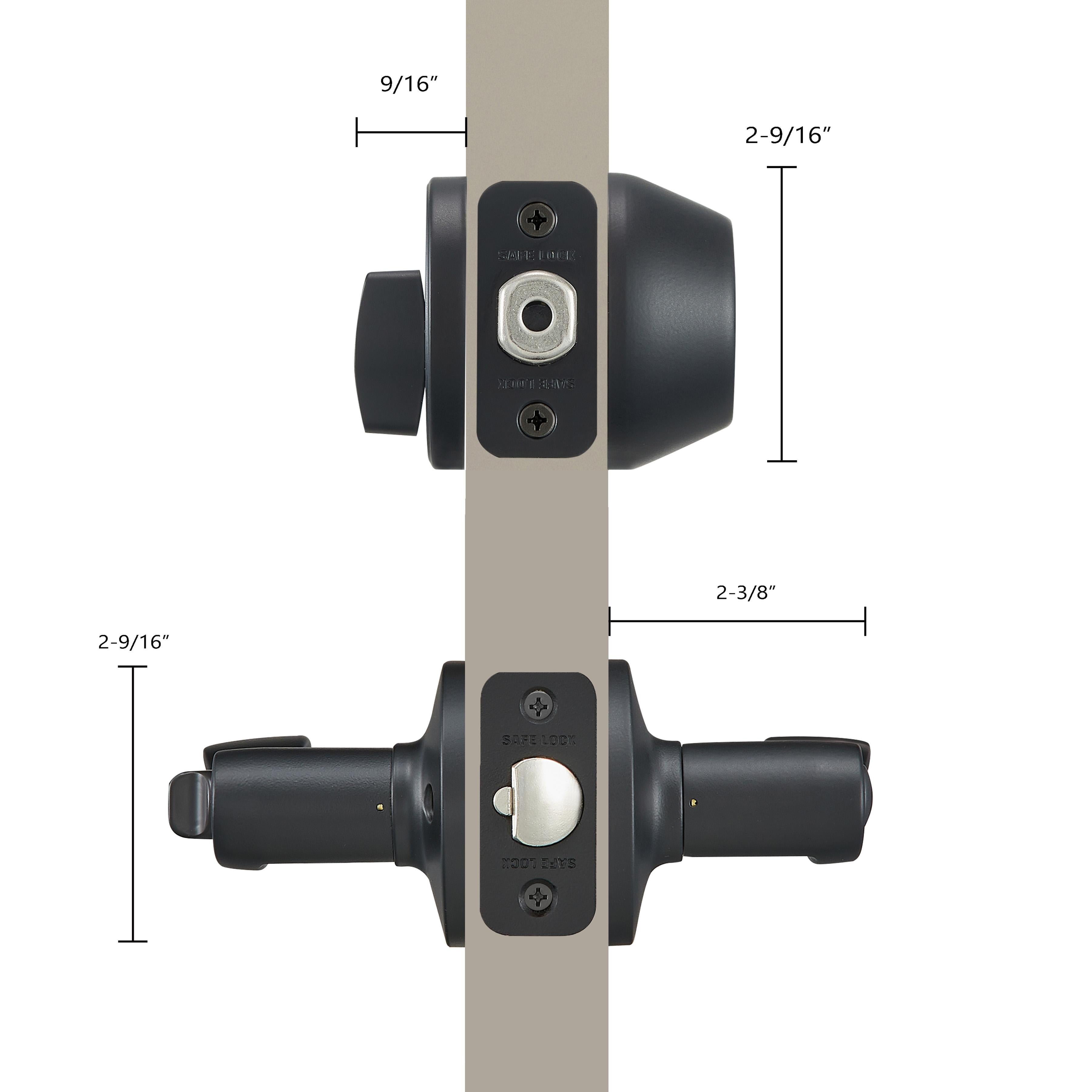 Safe Lock - Layton Lever, Keyed Entry Lever and Single Cylinder Deadbolt Combo Pack - Matte Black
