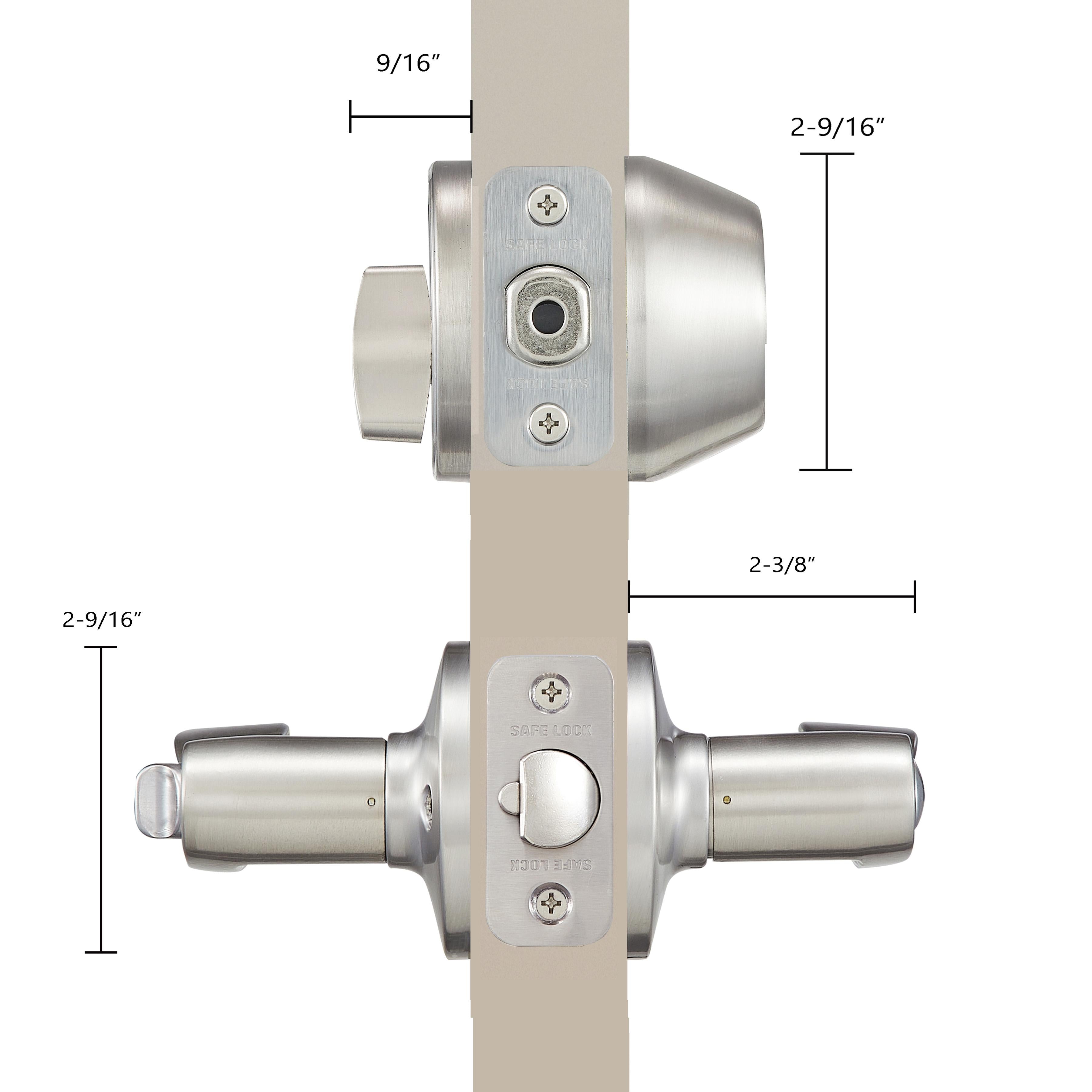 Safe Lock - Layton Lever, Keyed Entry Lever and Single Cylinder Deadbolt Combo Pack - Satin Nickel