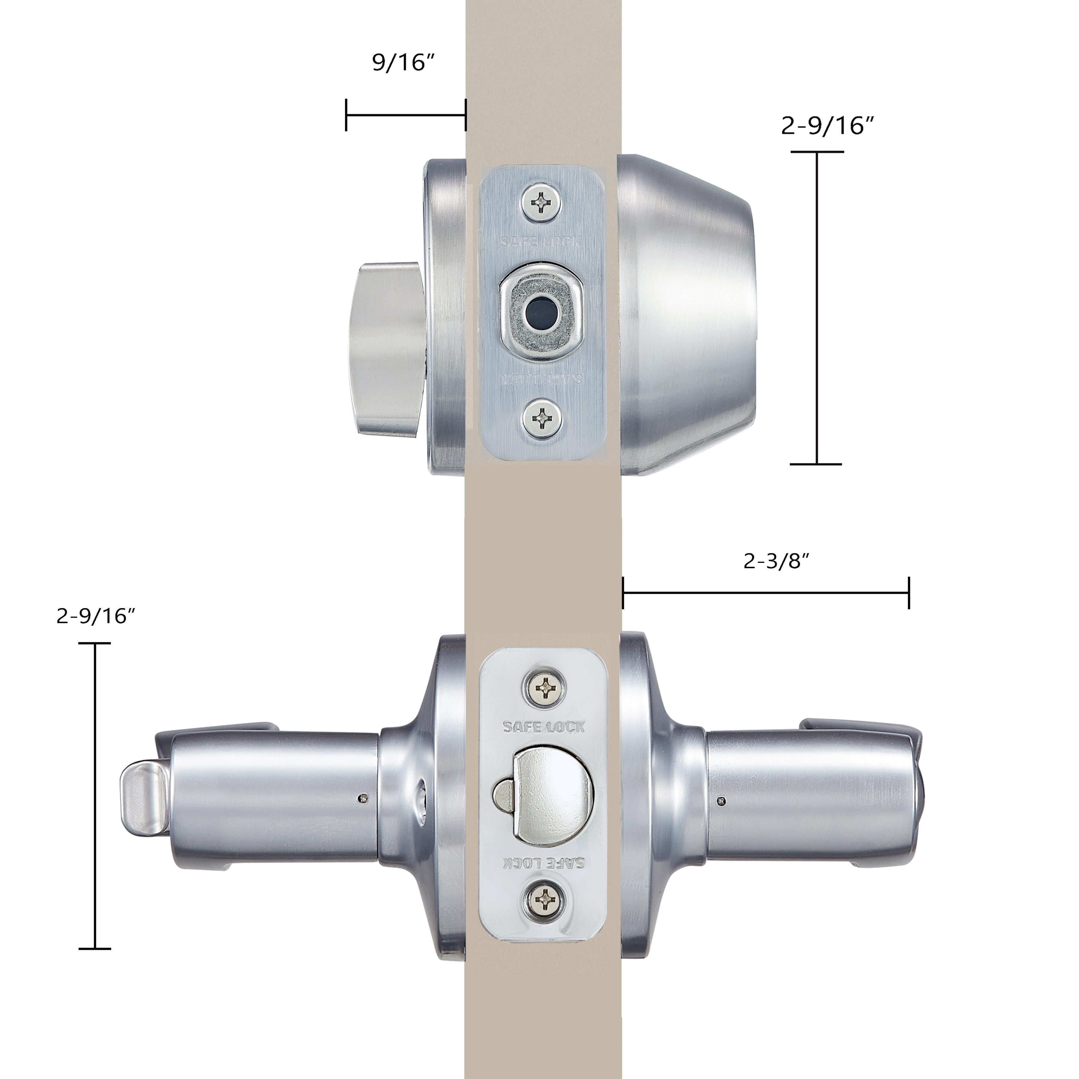 Safe Lock - Layton Lever, Keyed Entry Lever and Single Cylinder Deadbolt Combo Pack - Satin Chrome