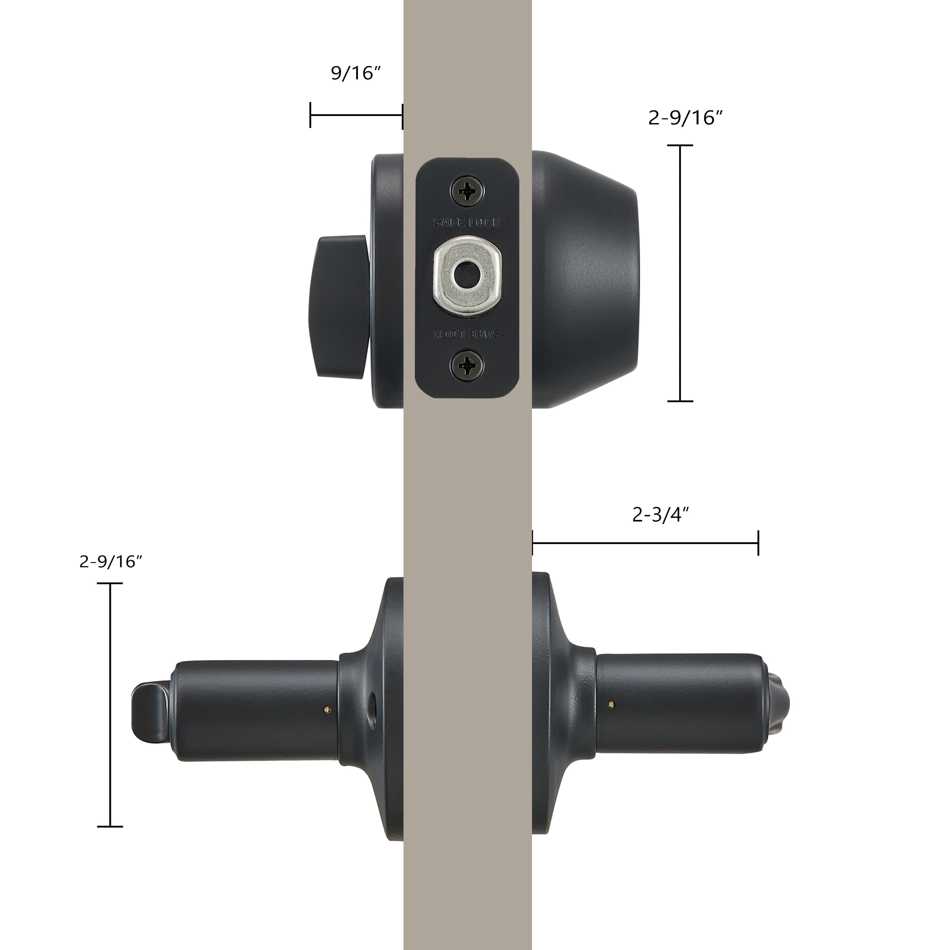 Safe Lock - Grapevine Lever, Keyed Entry Lever and Single Cylinder Deadbolt Combo Pack - Matte Black