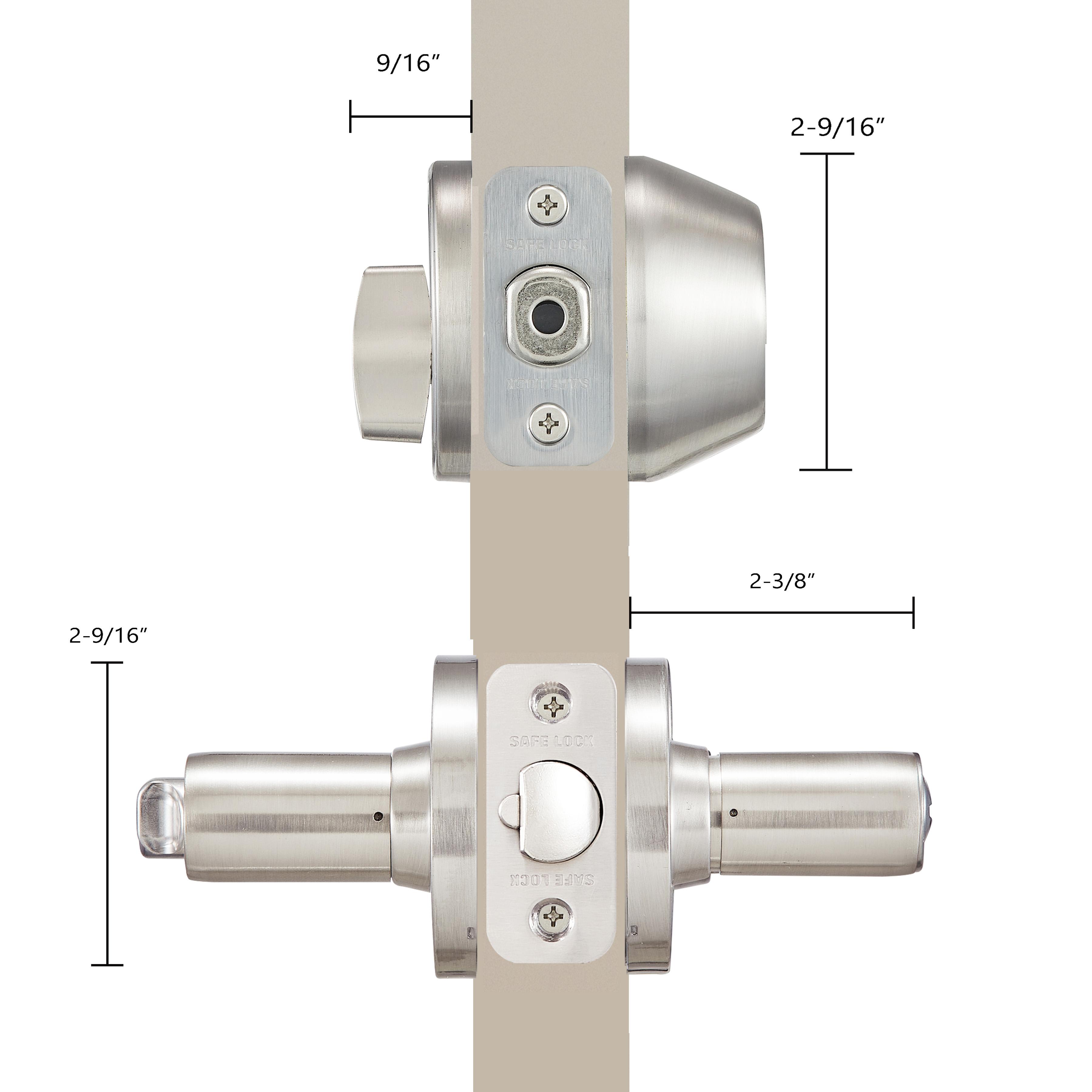 Safe Lock - Westley Lever, Keyed Entry Lever and Single Cylinder Deadbolt Combo Pack - Satin Nickel