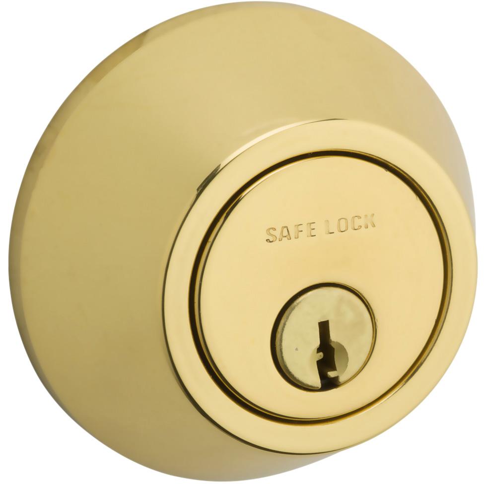 Safe Lock - Single Cylinder Deadbolt for Entry Door - Polished Brass