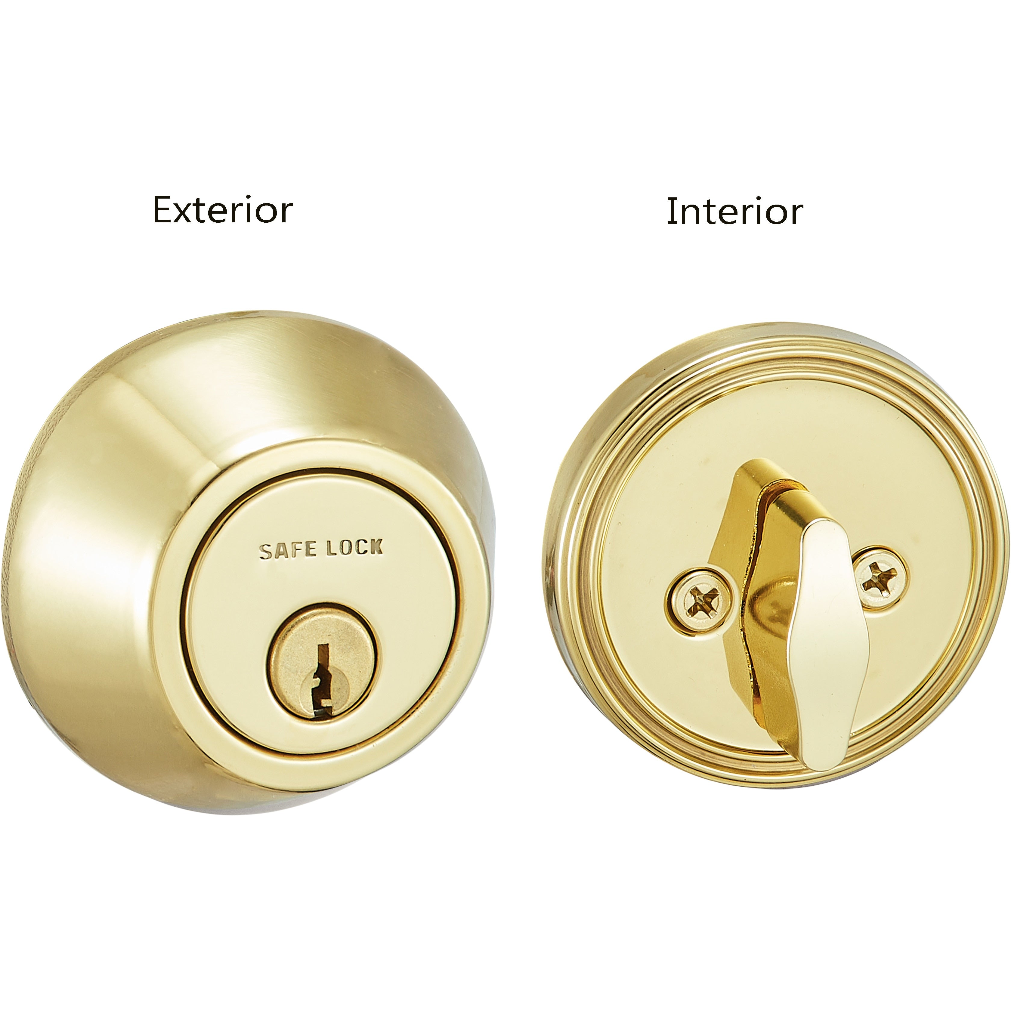 Safe Lock - Single Cylinder Deadbolt for Entry Door - Polished Brass