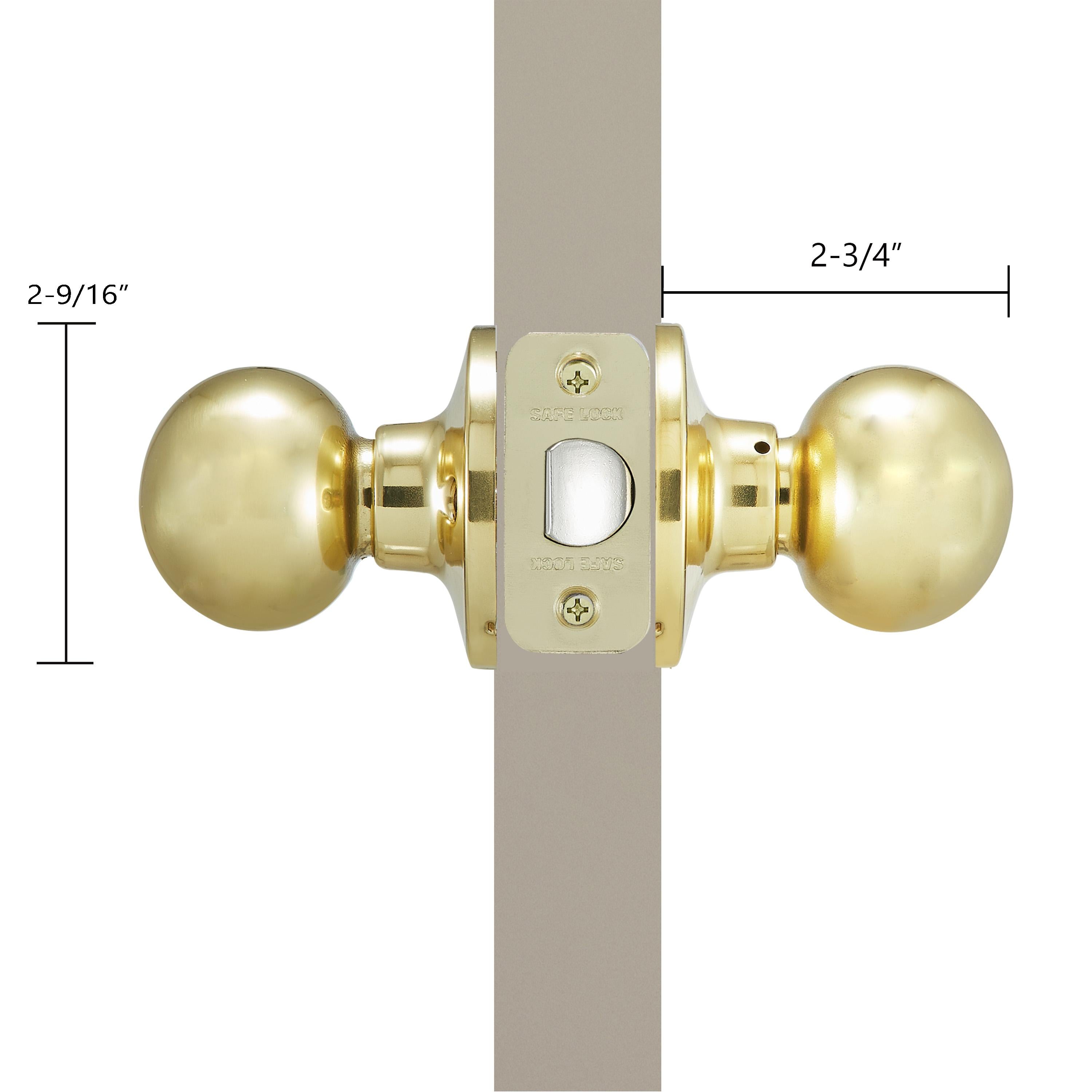 Safe Lock - Regina Knob - Polished Brass
