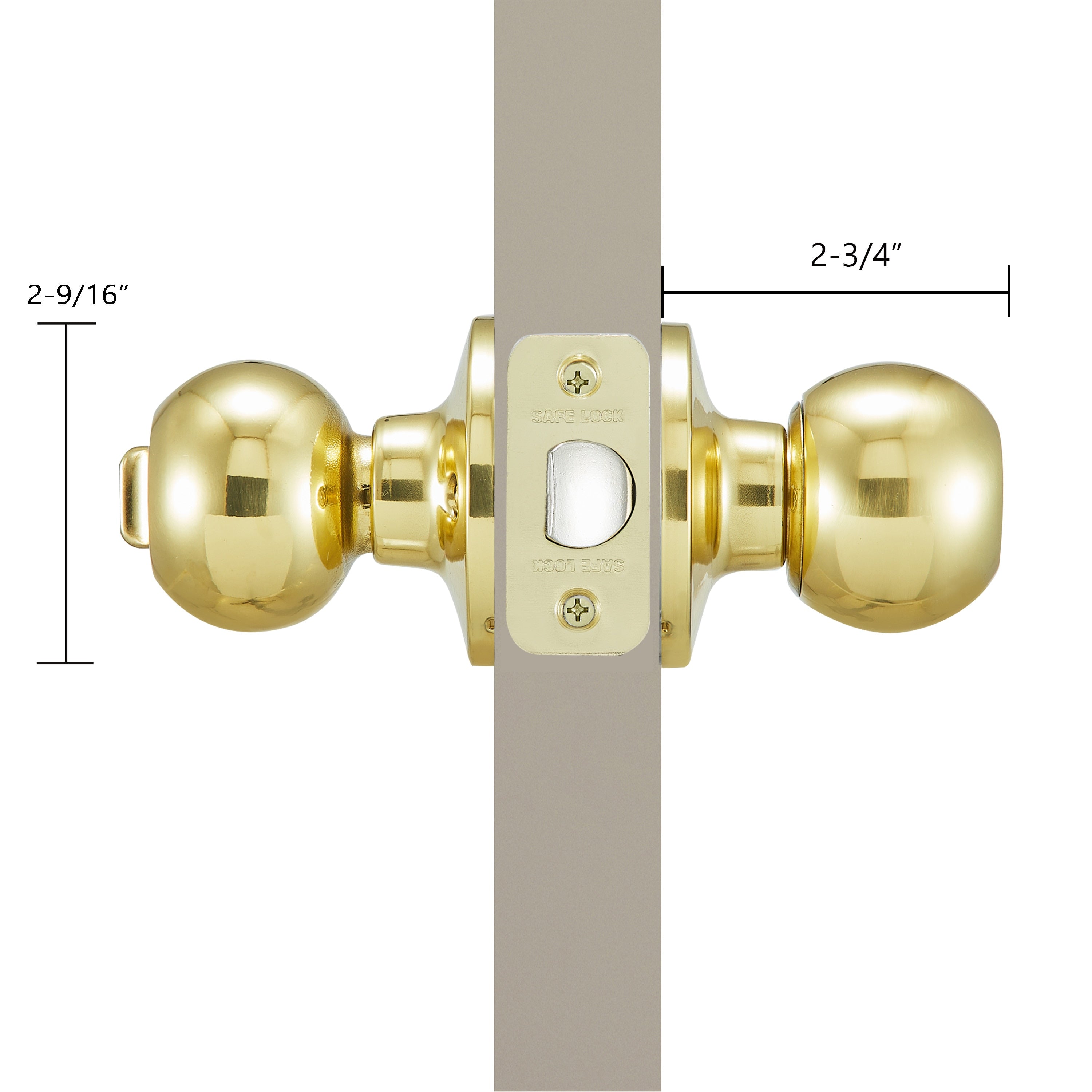 Safe Lock - Regina Knob - Polished Brass