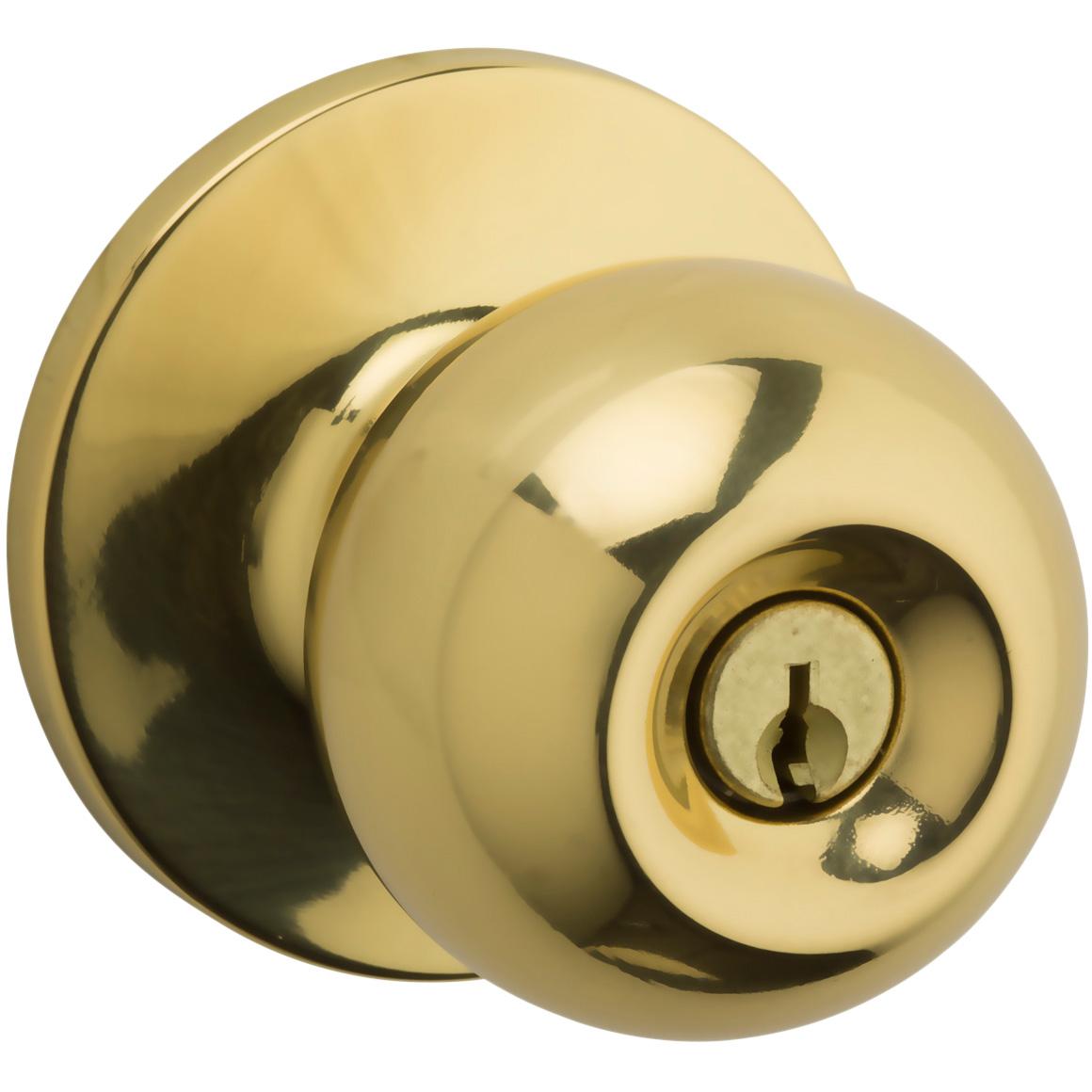 Safe Lock - Regina Knob - Polished Brass