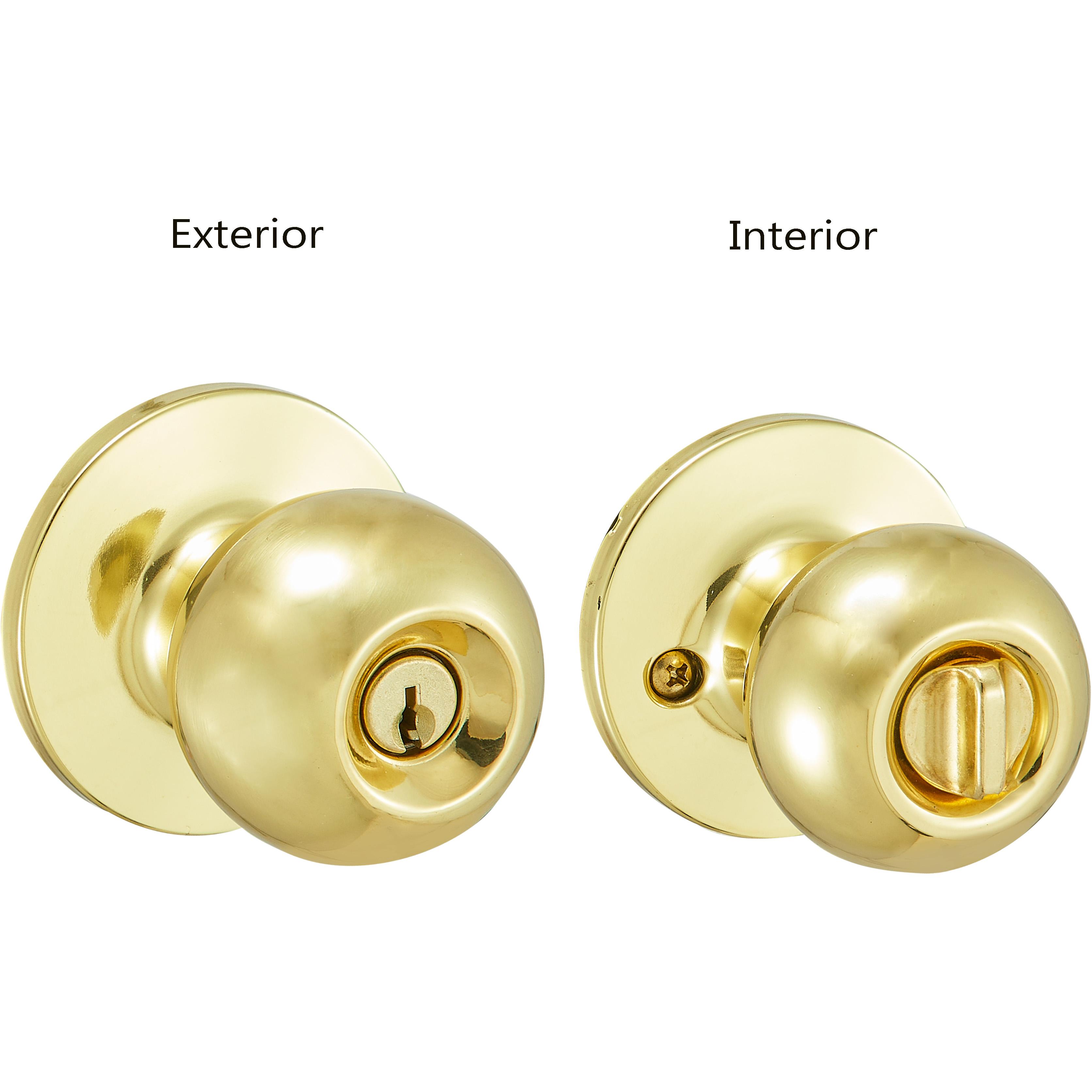 Safe Lock - Regina Knob - Polished Brass