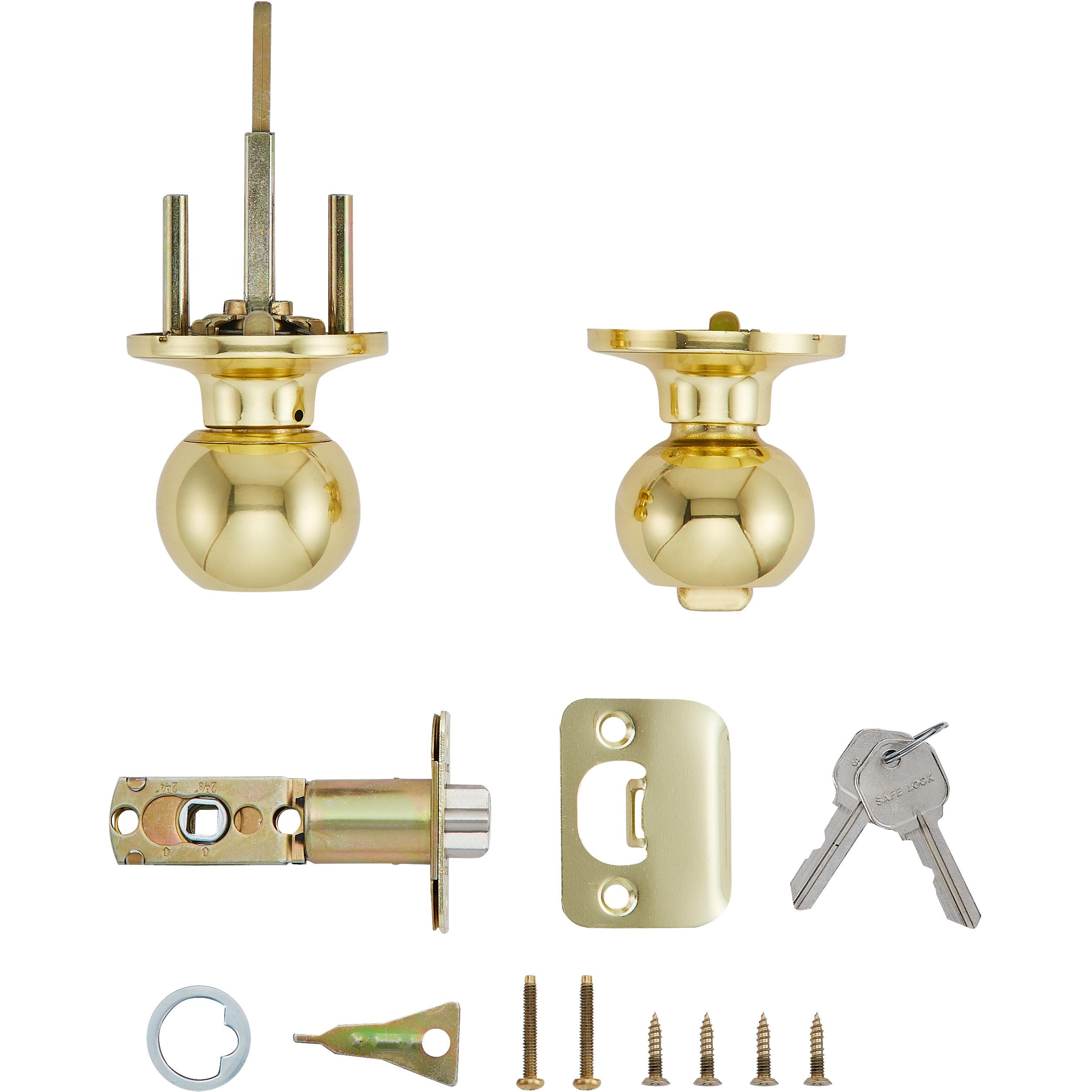 Safe Lock - Regina Knob - Polished Brass