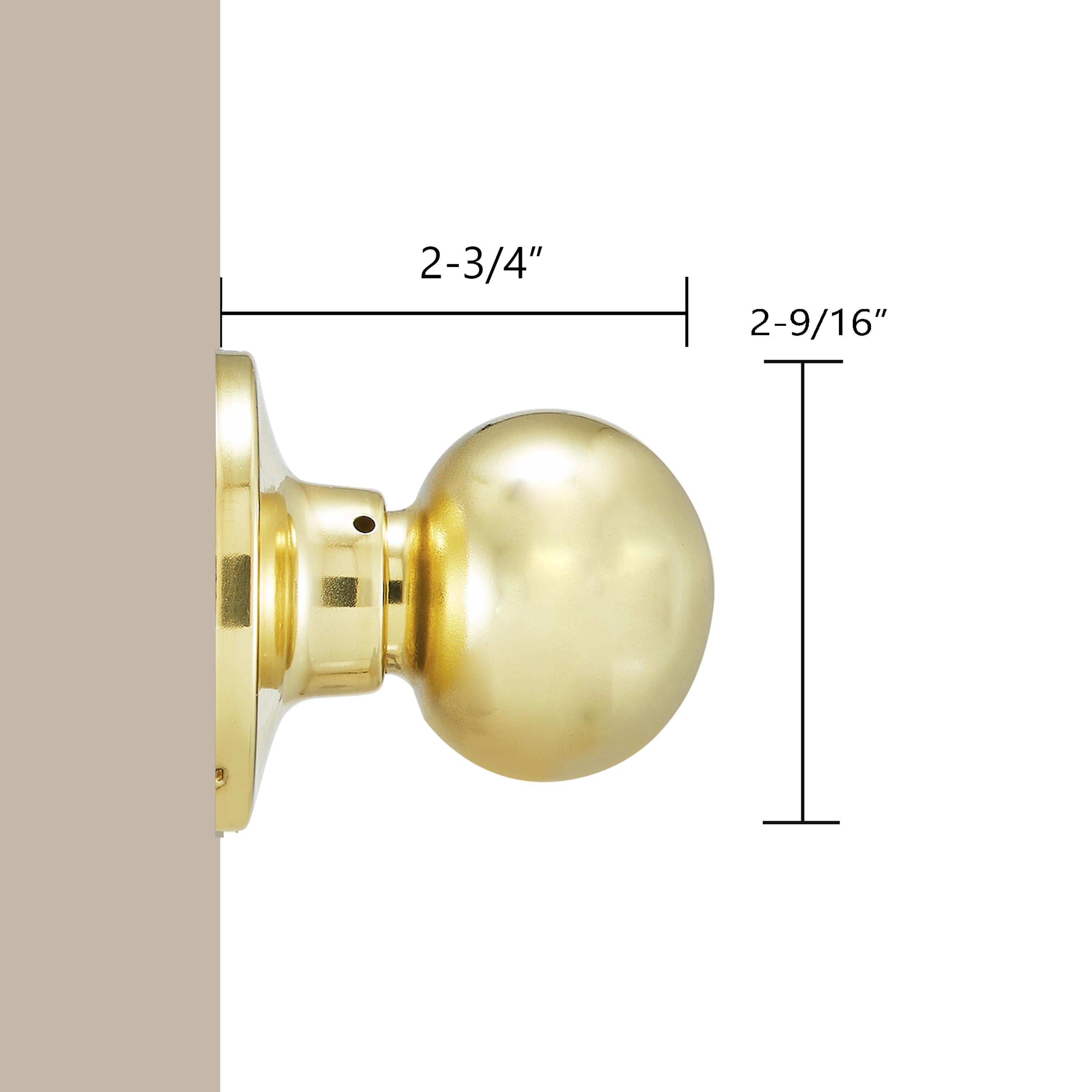 Safe Lock - Regina Knob - Polished Brass