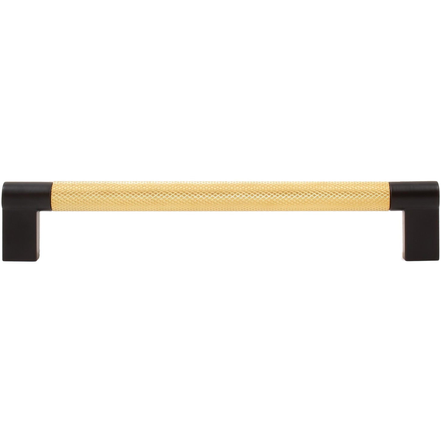 Stone Harbor Hardware Urban Cabinet Pull, 160 Millimeters, Satin Brass with Matte Black Ends