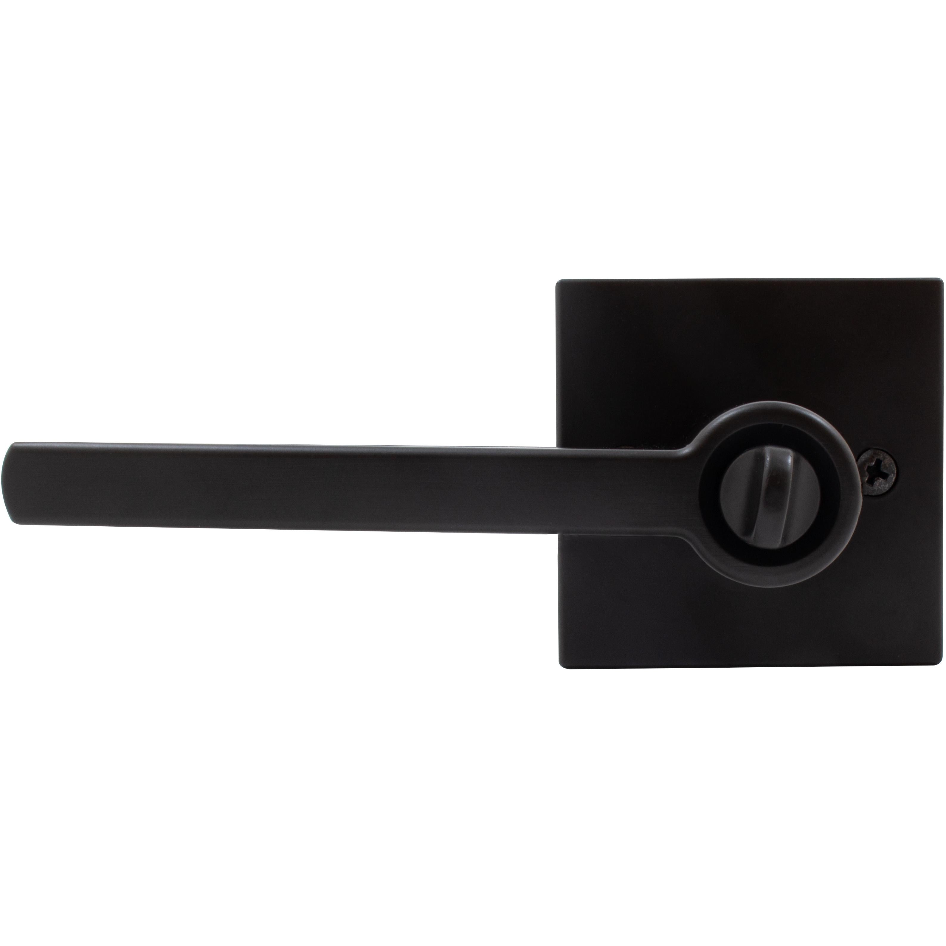 Stone Harbor Hardware Vienna Door Lever with Square Rosette, Entry Latch, KW Keyway, Matte Black