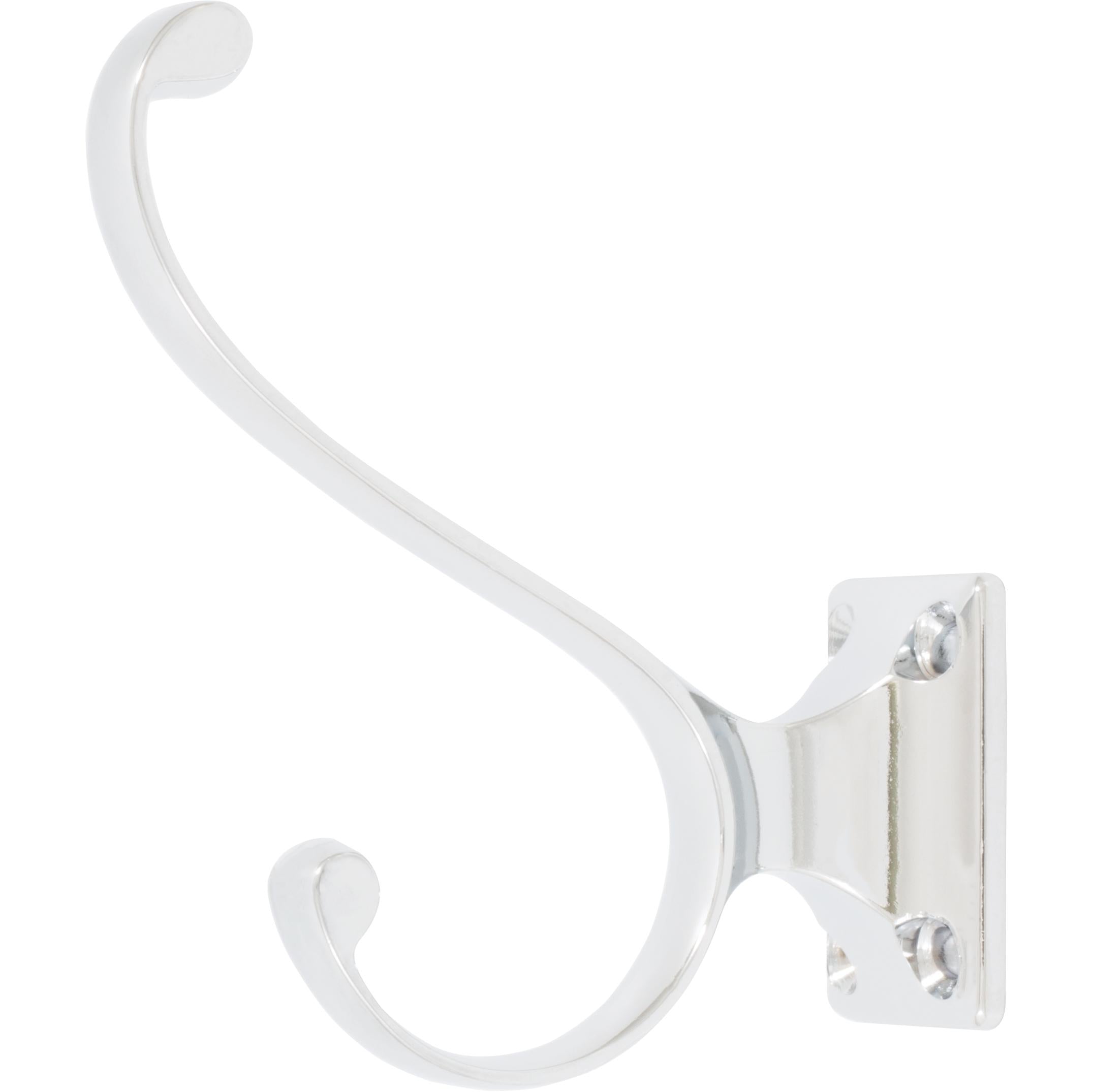 Stone Harbor Hardware Heavy-Duty Coat & Hat Hook, 3-7/16" High, 2-15/16" Projection, Polished Chrome