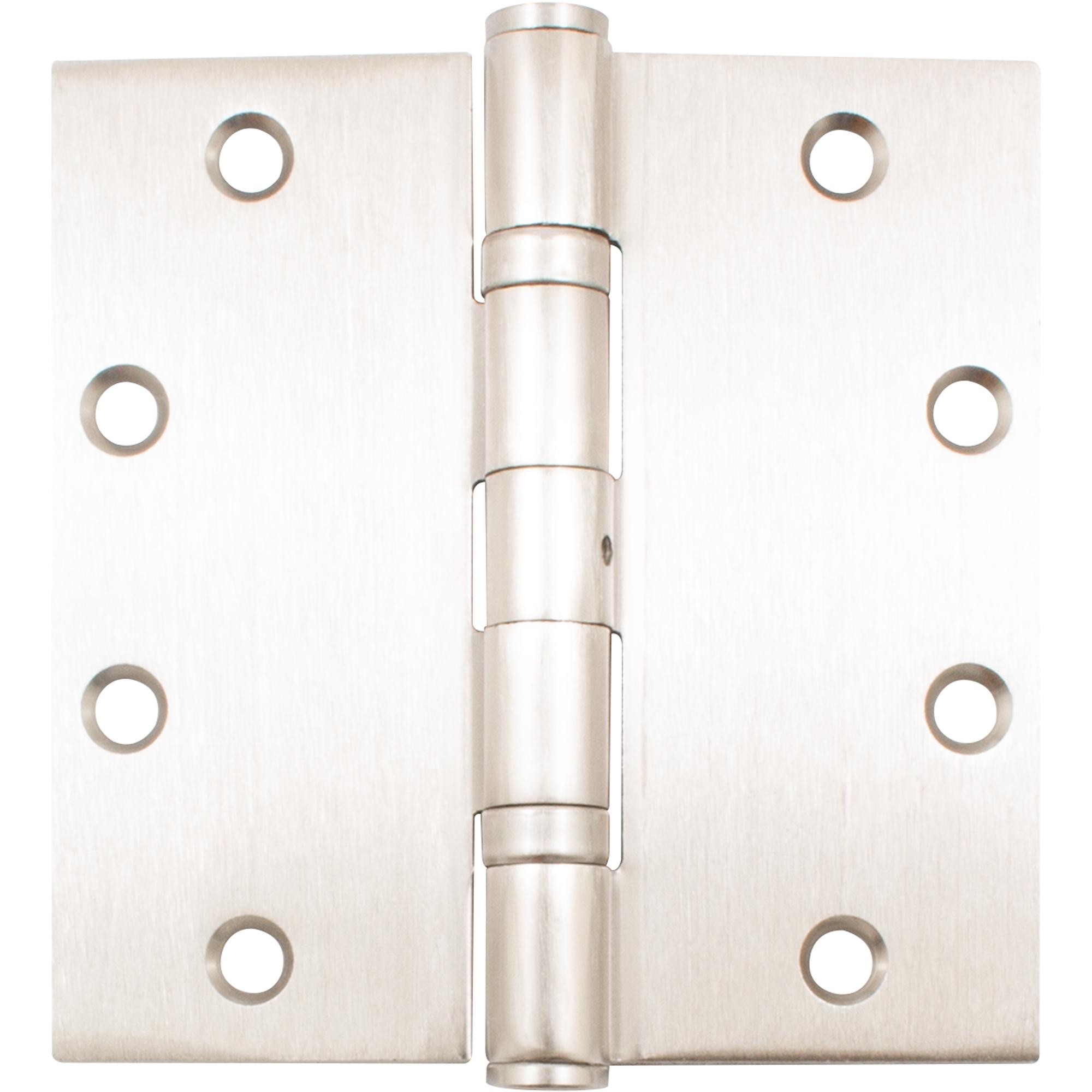 Stone Harbor Hardware Heavy-Duty Commercial Grade Ball Bearing Hinge, Non-Removable Hinge, 5 Inches, Square Corner, .145 Gauge, Satin Nickel