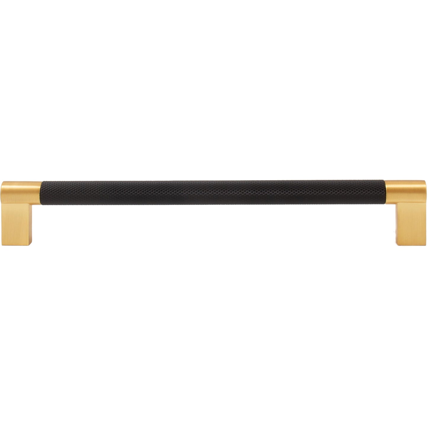 Stone Harbor Hardware Urban Cabinet Pull, 192 Millimeters, Matte Black with Satin Brass Ends