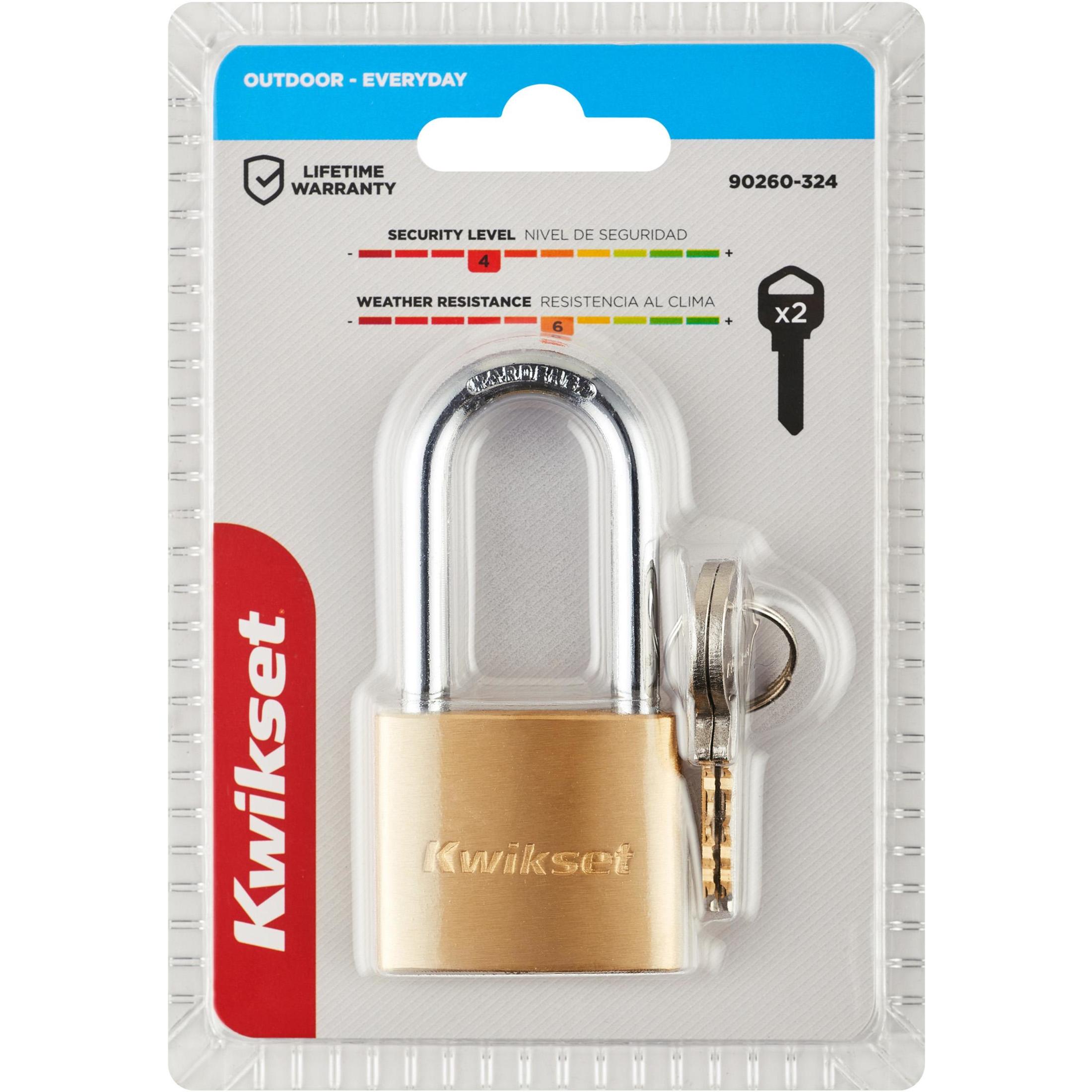Kwikset 1-9/16" Brass Padlock with 1-1/2" Shackle