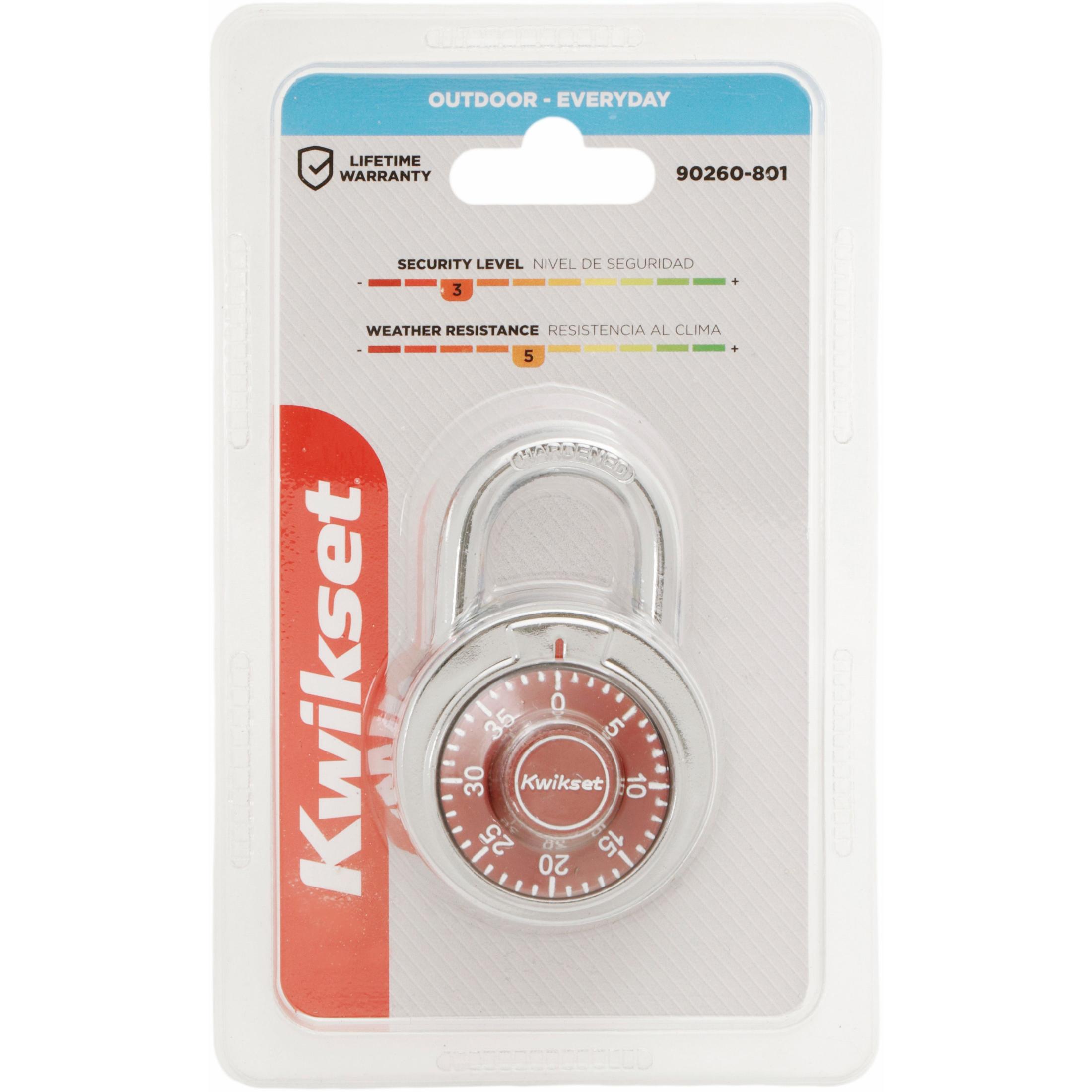 Kwikset 2" Combination Dial Padlock with 13/16" Shackle, Red