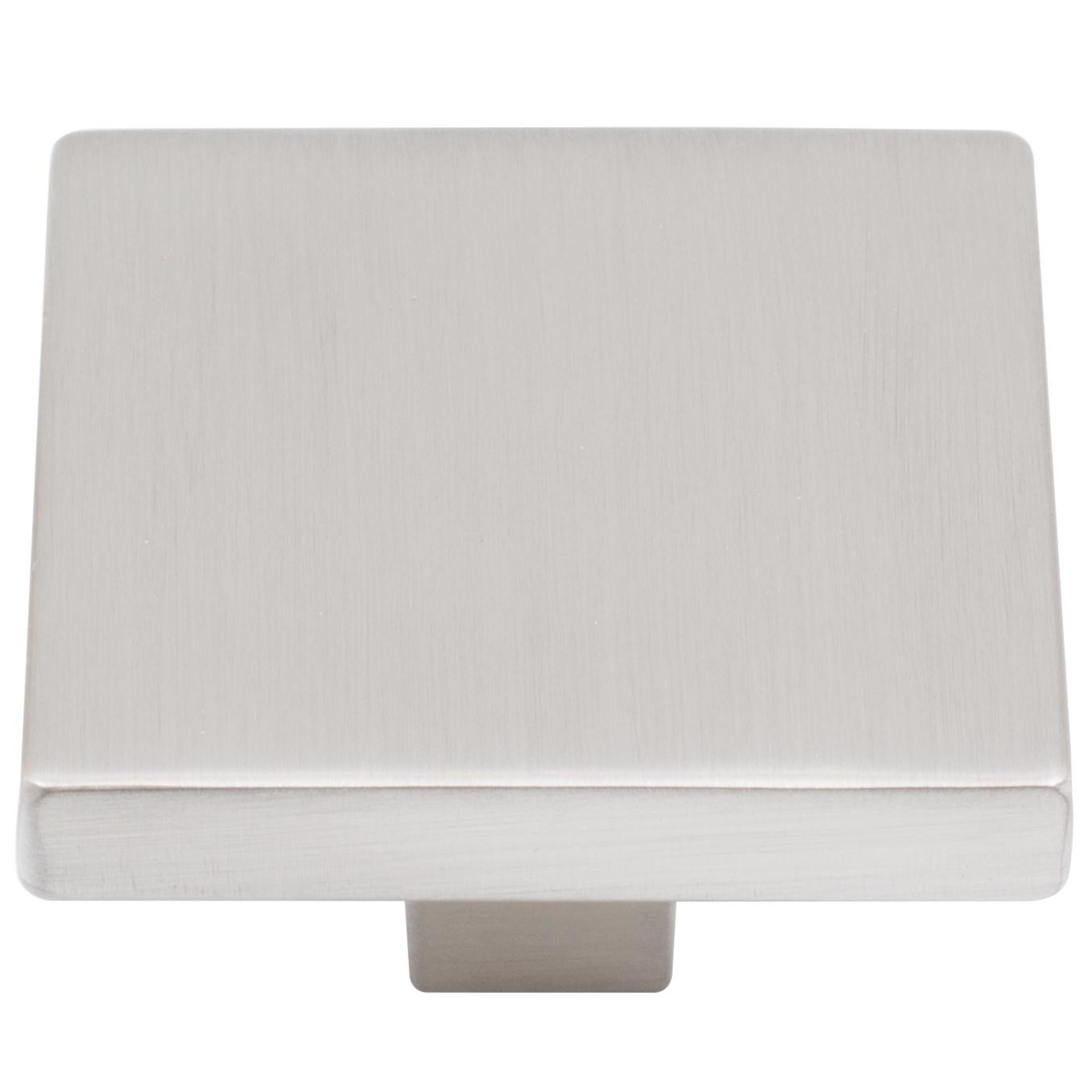 Contemporary Square Cabinet Knob, 1-1/2 Inches, Zinc Base Material