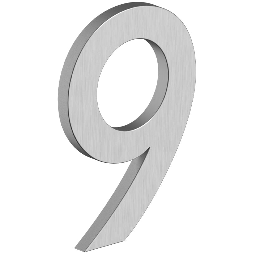 House Number 9 with Risers (B Series) - Stainless Steel