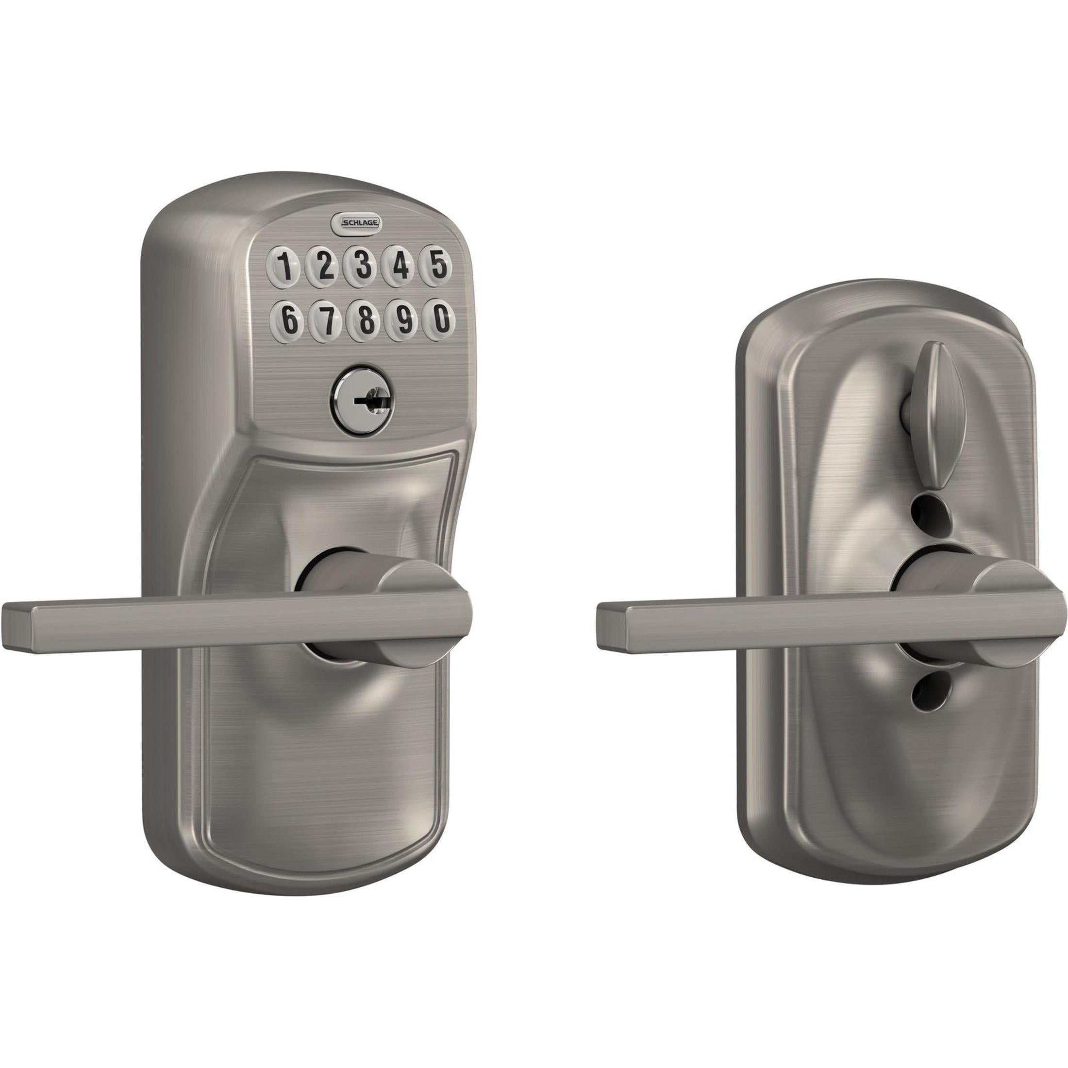 FE595PLY619LAT 16-086 10-027 Latitude / Plymouth Keypad Lever - Satin Nickel