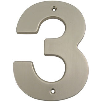Stone Harbor Hardware Contemporary House Number, #3, 5 Inches, Satin Nickel
