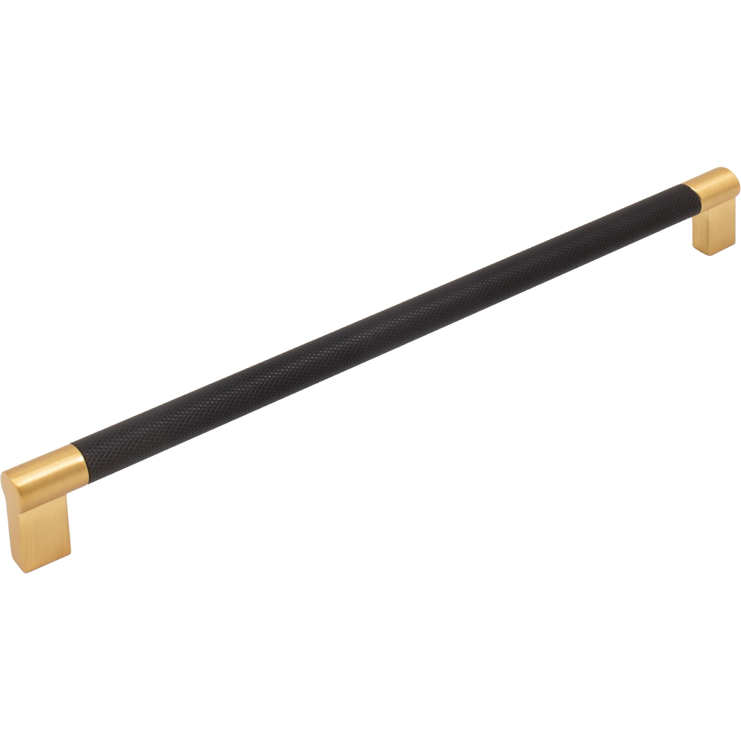 Stone Harbor Hardware Urban Cabinet Pull, 256 Millimeters, Matte Black with Satin Brass Ends