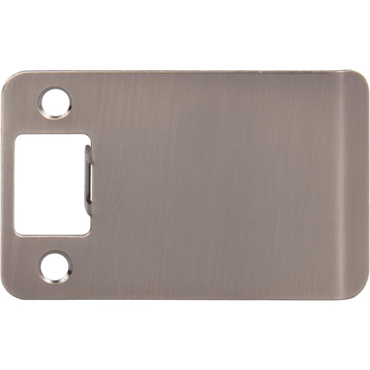 Stone Harbor Hardware Round Corner Extended Lip Strike Plate, 2-1/4" x 3", (3-1/2" Overall Length), Antique Nickel