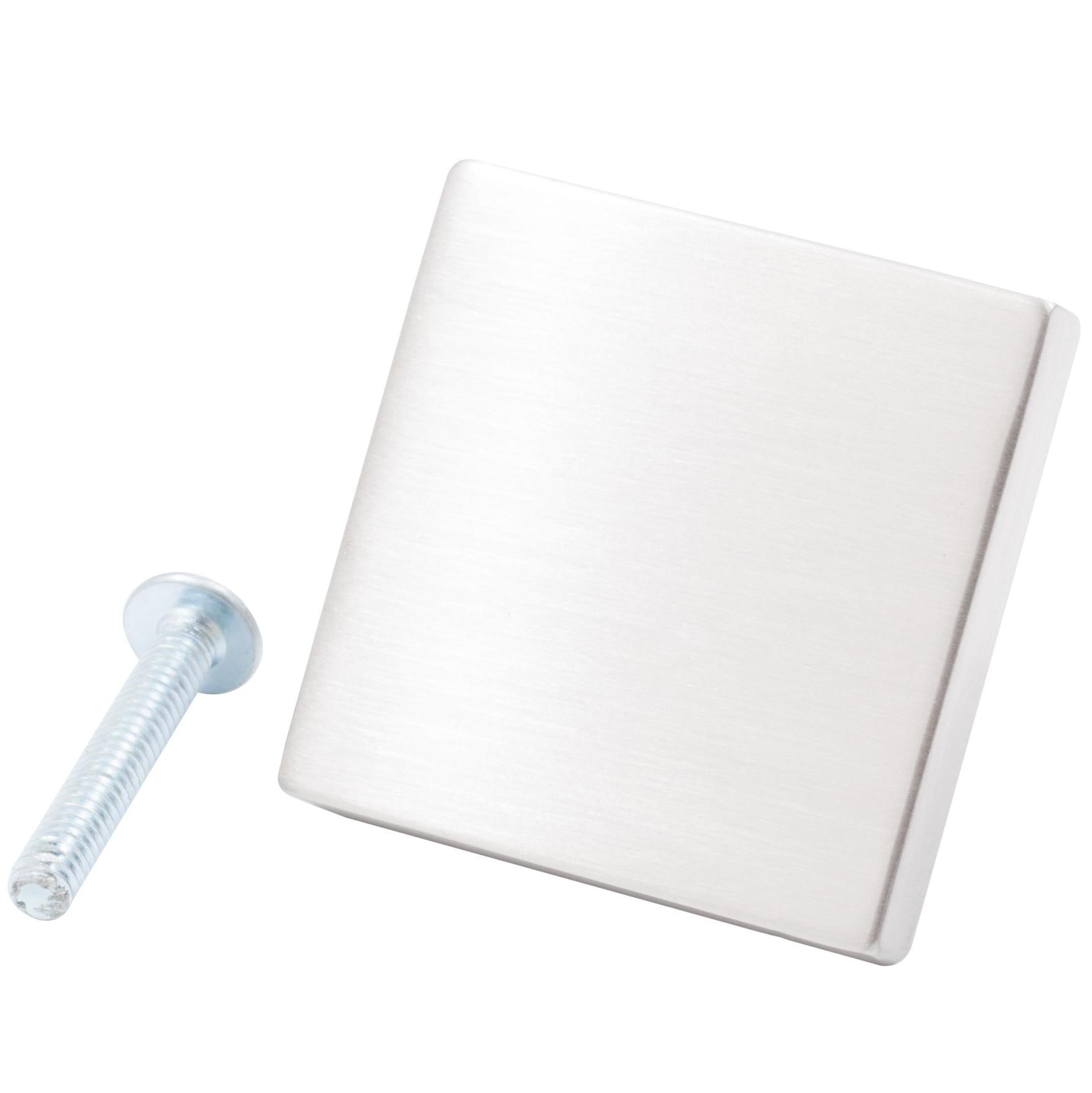 Contemporary Square Cabinet Knob, 1-1/2 Inches, Zinc Base Material
