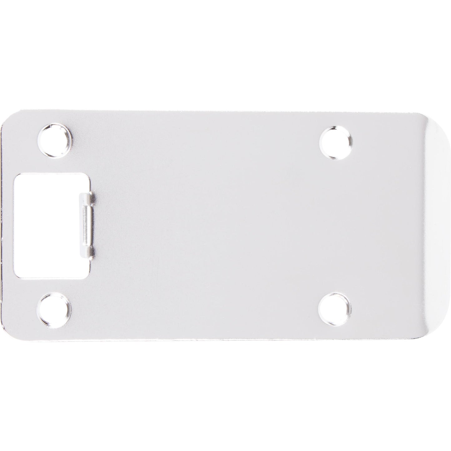 Stone Harbor Hardware Round Corner Extended Lip Strike Plate, 2-1/4" x 4", (4-1/2" Overall Length), Polished Chrome