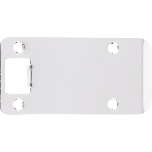 Stone Harbor Hardware Round Corner Extended Lip Strike Plate, 2-1/4" x 4", (4-1/2" Overall Length), Polished Chrome