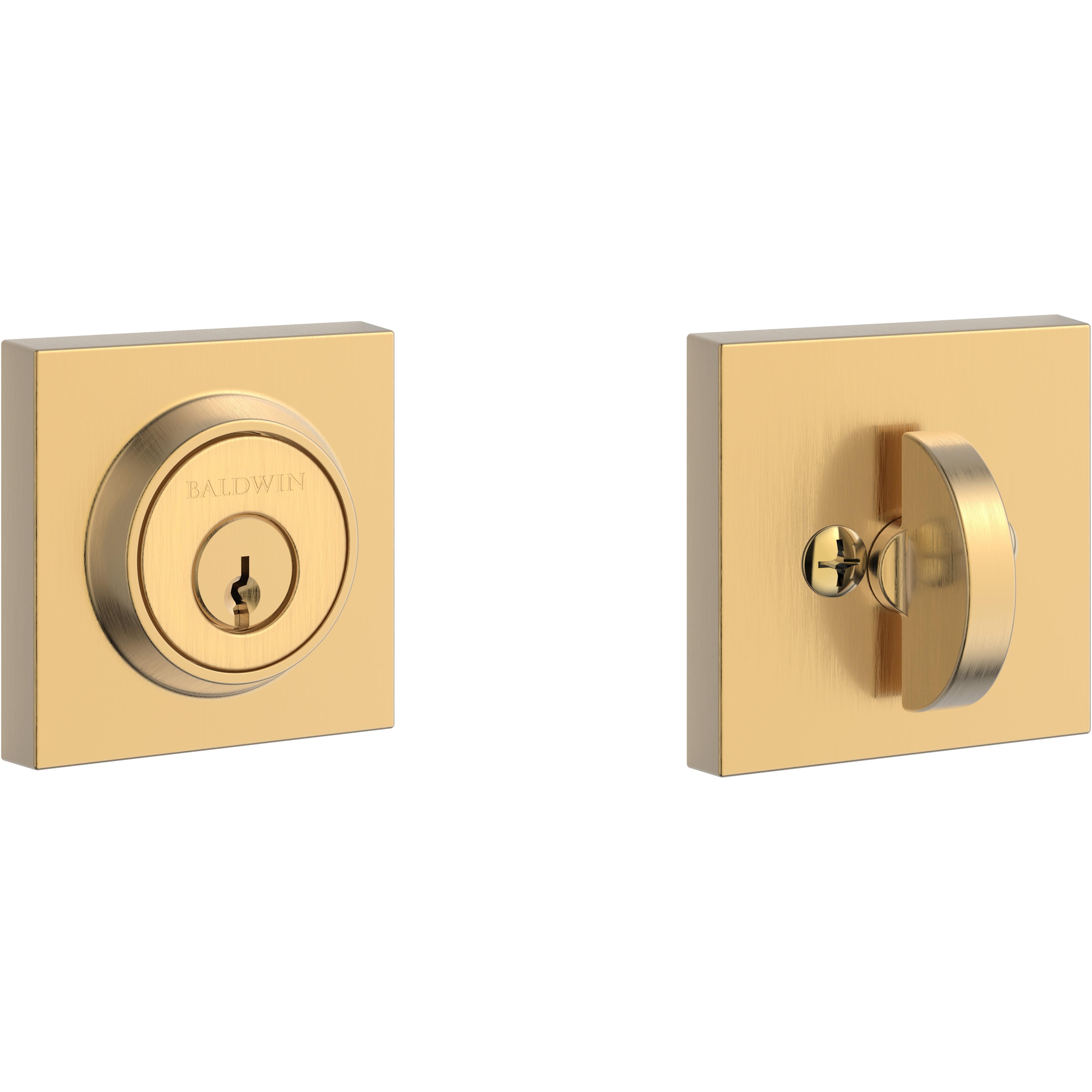 Contemporary Square 1-Cyl Deadbolt - Satin Brass