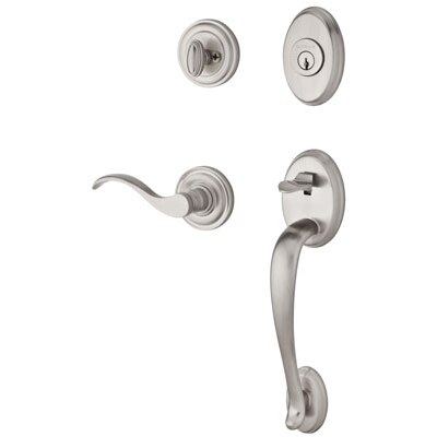 Columbus Handleset with Curve - Satin Nickel