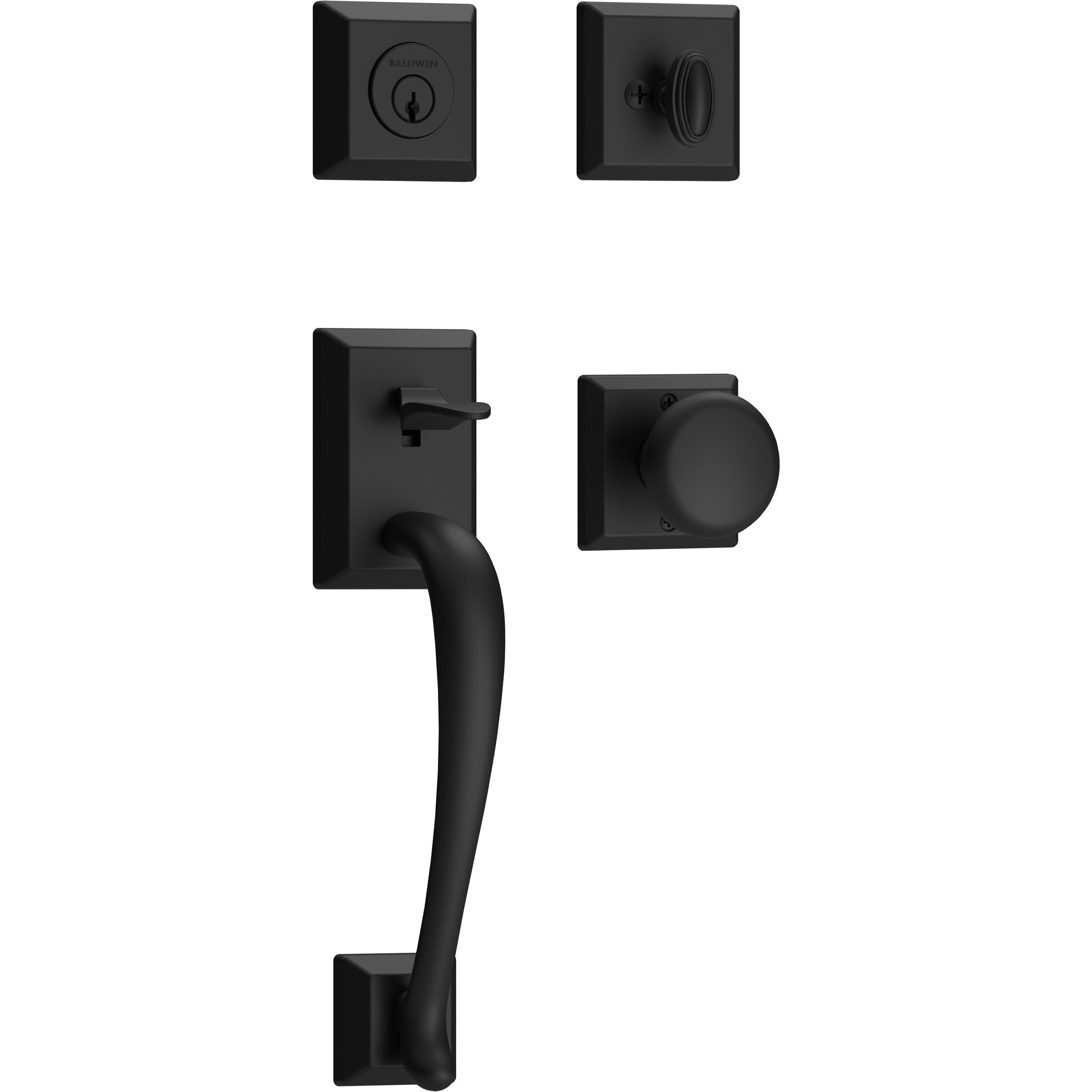 Napa Handleset with Round Knob / Square Rose - Satin Black