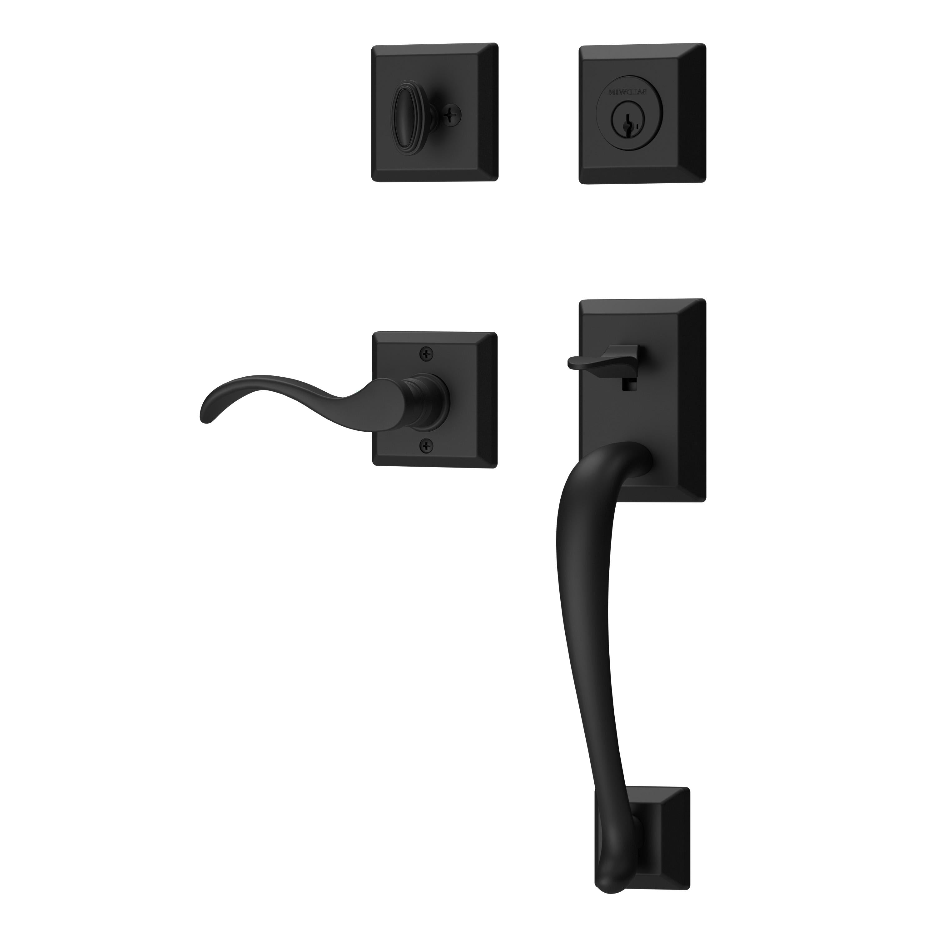 Napa Handleset with Curve / TSR - Satin Black