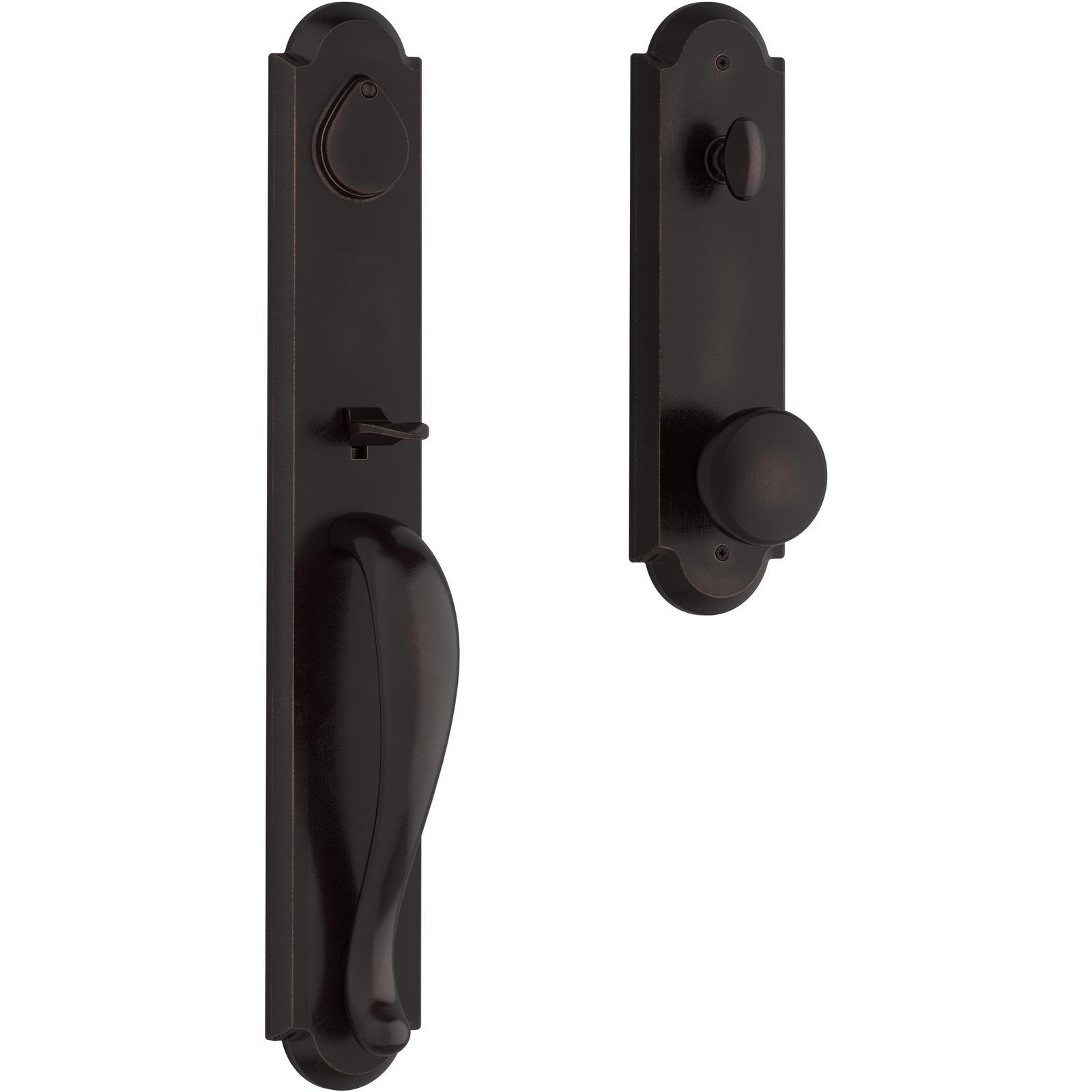 Elkhorn Emergency Egress Handleset with Rustic Knob - Dark Bronze