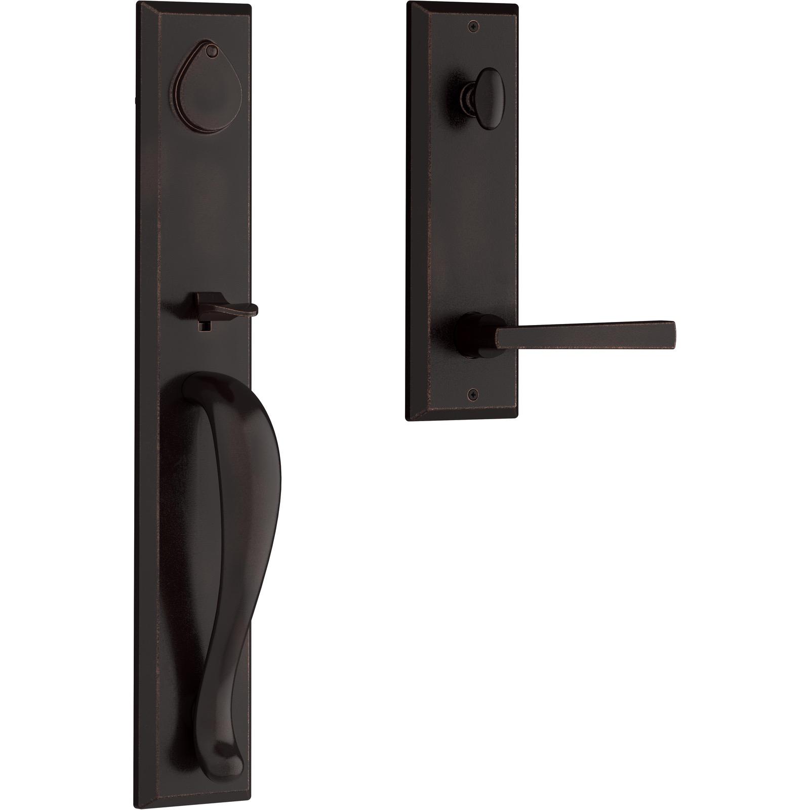 Longview Emergency Egress Handleset with Taper Lever - Dark Bronze