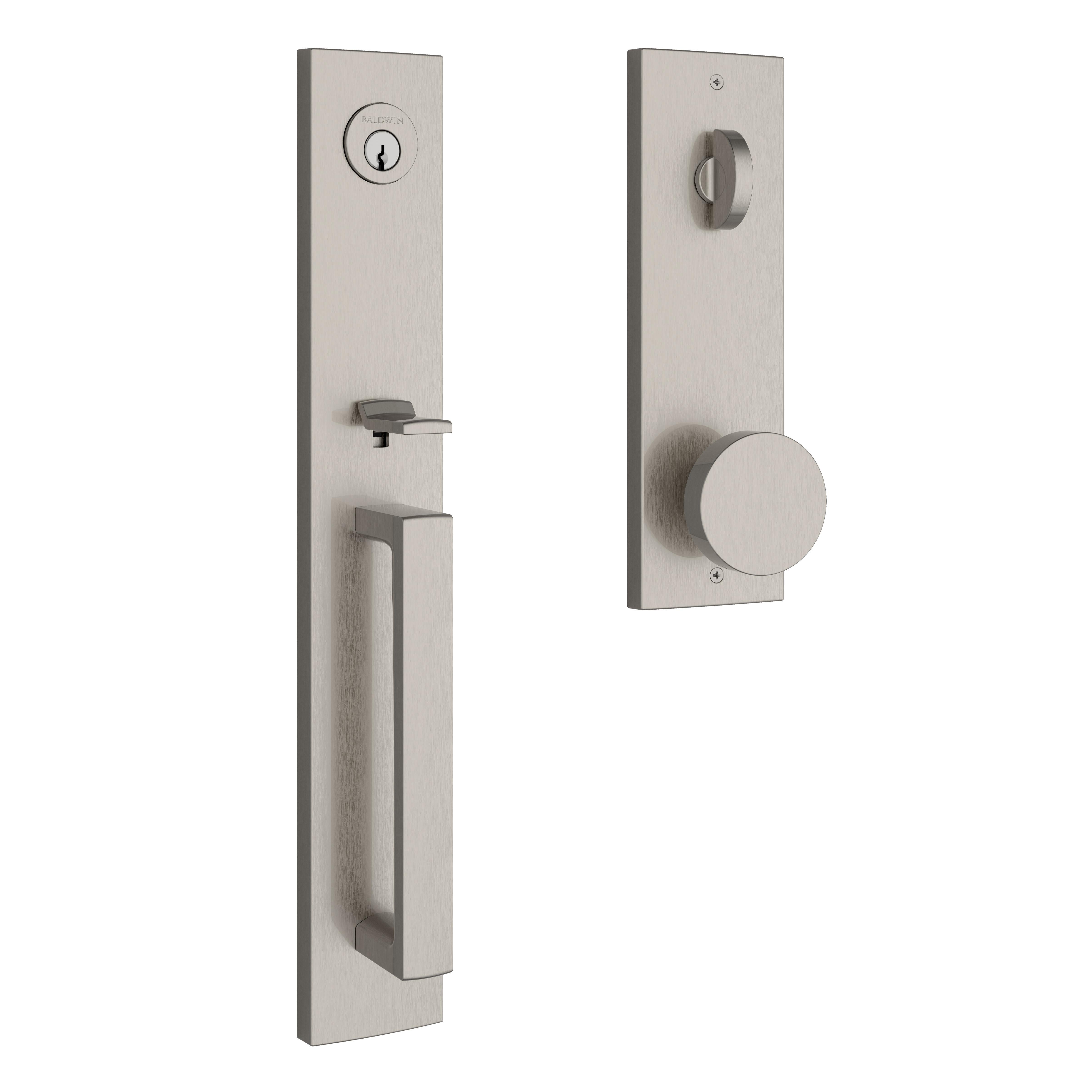 Santa Cruz Emergency Egress Handleset with Contemporary Knob - Satin Nickel