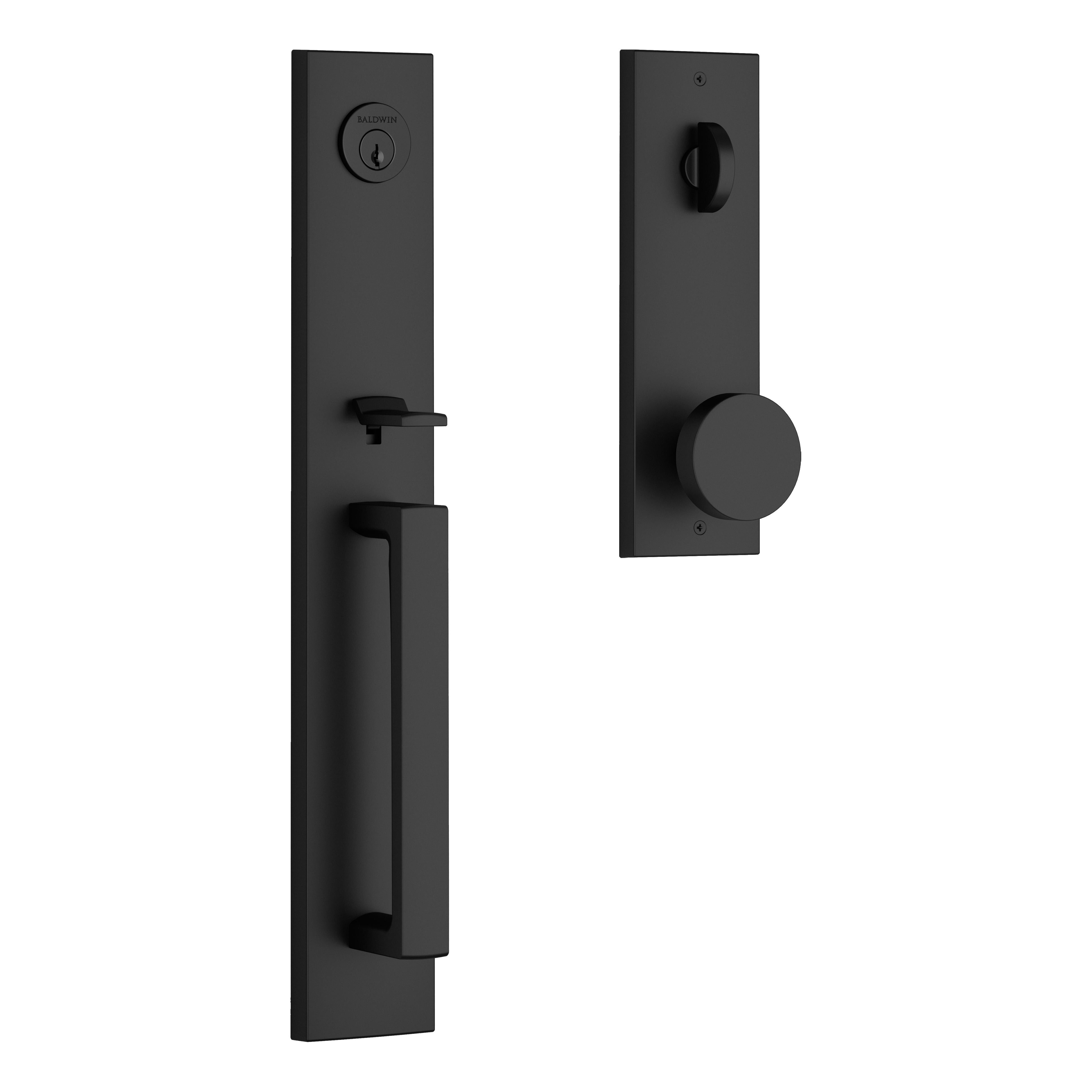 Santa Cruz Emergency Egress Handleset with Contemporary Knob - Satin Black