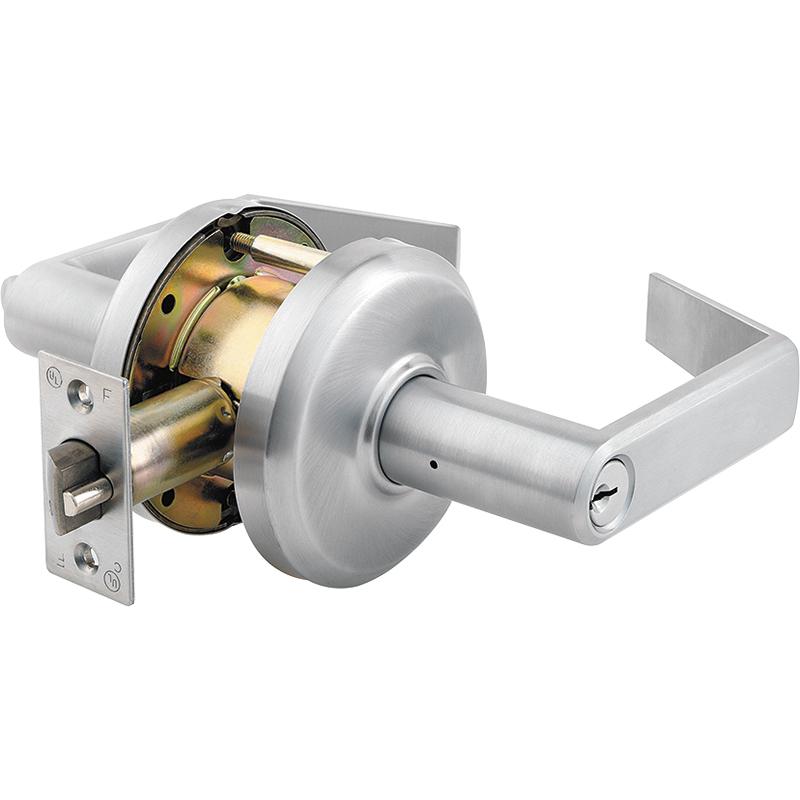 Stanley Commercial Hardware Commercial Storeroom Leverset from the QCL200 Collection, Sierra Style, Satin Chrome Finish