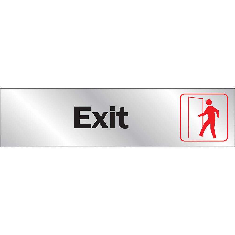 Hy-Ko 411 8" x 2" Aluminum Exit Sign - Satin Aluminum