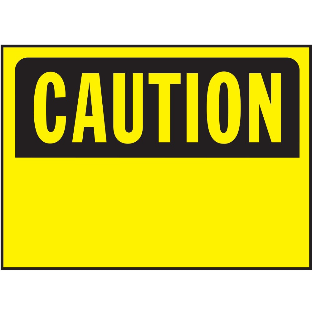 14" x 10" Black and Yellow Caution Sign