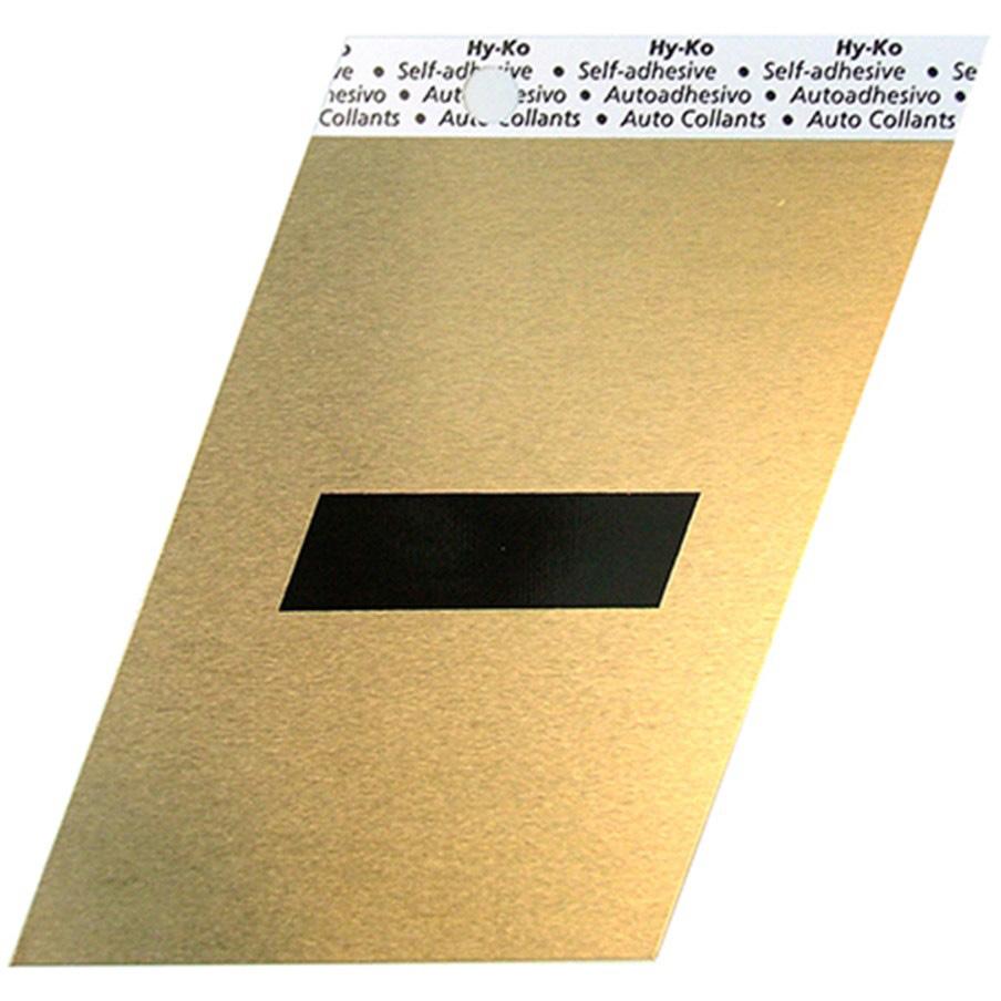 Hy-Ko GG-25/- 3-1/2" Self-Adhesive Aluminum Dash Sign, Black/Gold