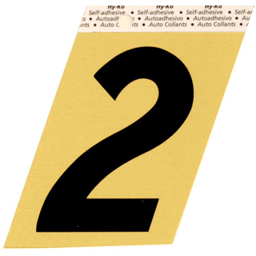 GG-25 3-1/2" Self-Adhesive Aluminum Number Sign, Black/Gold