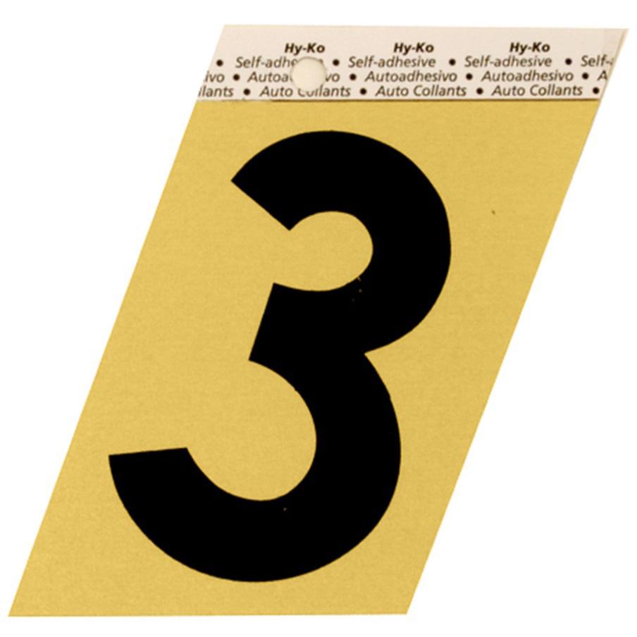 GG-25 3-1/2" Self-Adhesive Aluminum Number Sign, Black/Gold