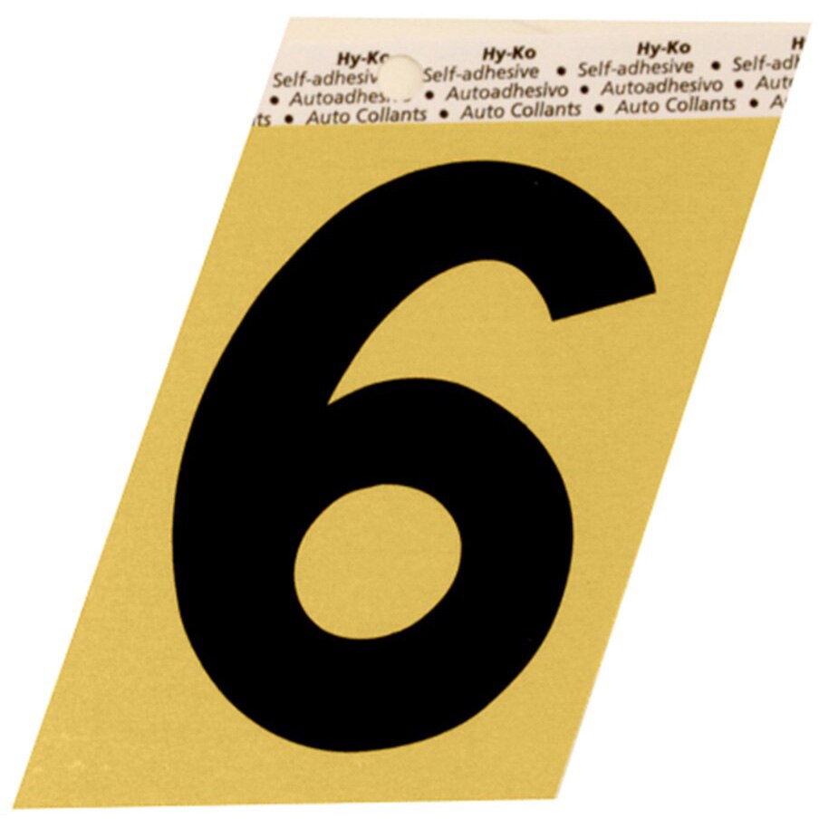 GG-25 3-1/2" Self-Adhesive Aluminum Number Sign, Black/Gold