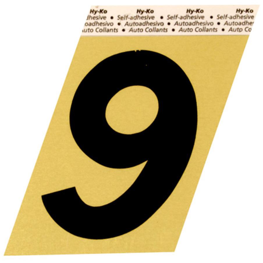 GG-25 3-1/2" Self-Adhesive Aluminum Number Sign, Black/Gold