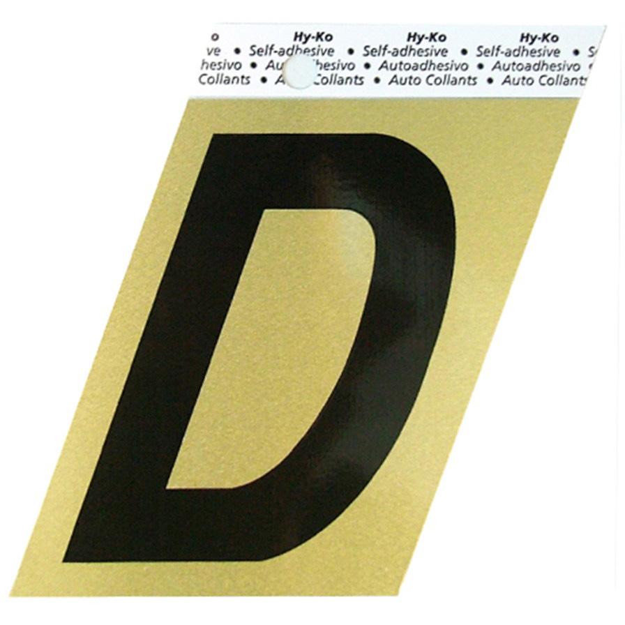 GG-25 3-1/2" Self-Adhesive Aluminum Letter Sign, Black/Gold