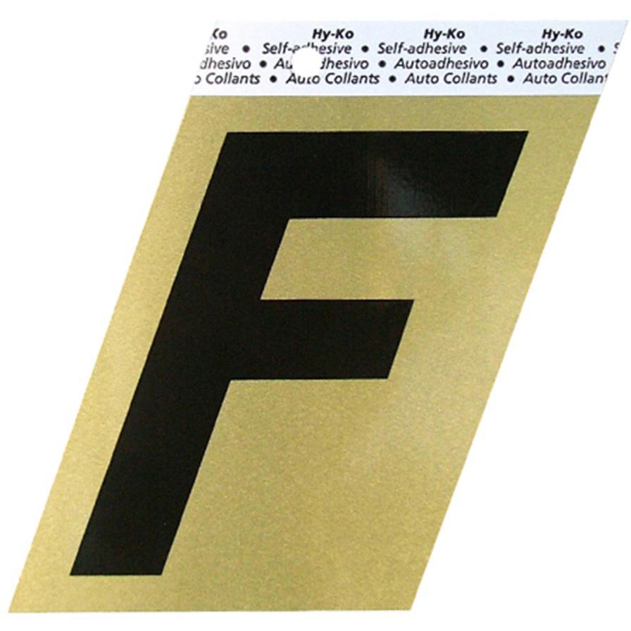 GG-25 3-1/2" Self-Adhesive Aluminum Letter Sign, Black/Gold