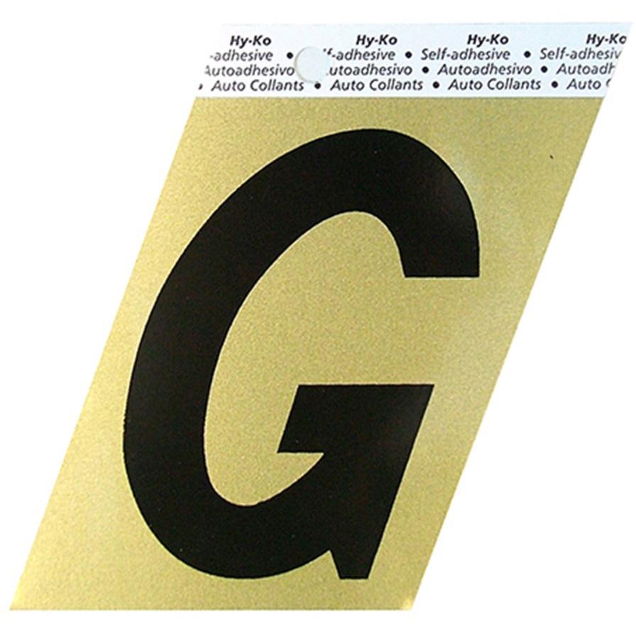 GG-25 3-1/2" Self-Adhesive Aluminum Letter Sign, Black/Gold